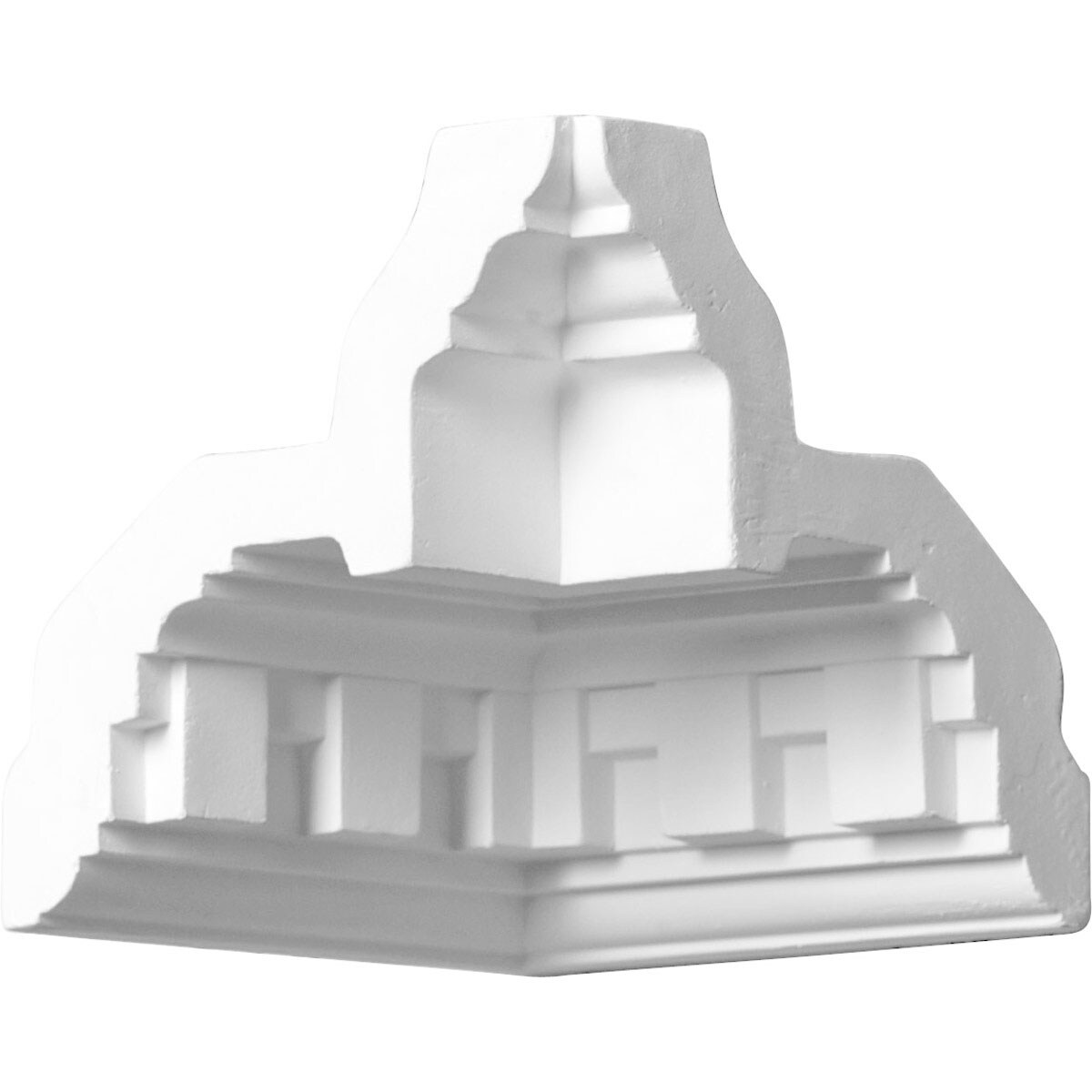 Ekena Millwork MIC04X04DE Devon 4-in x 4-1/2-in Interior Primed Polyurethane Traditional 205349 Inside corner Crown Moulding Block