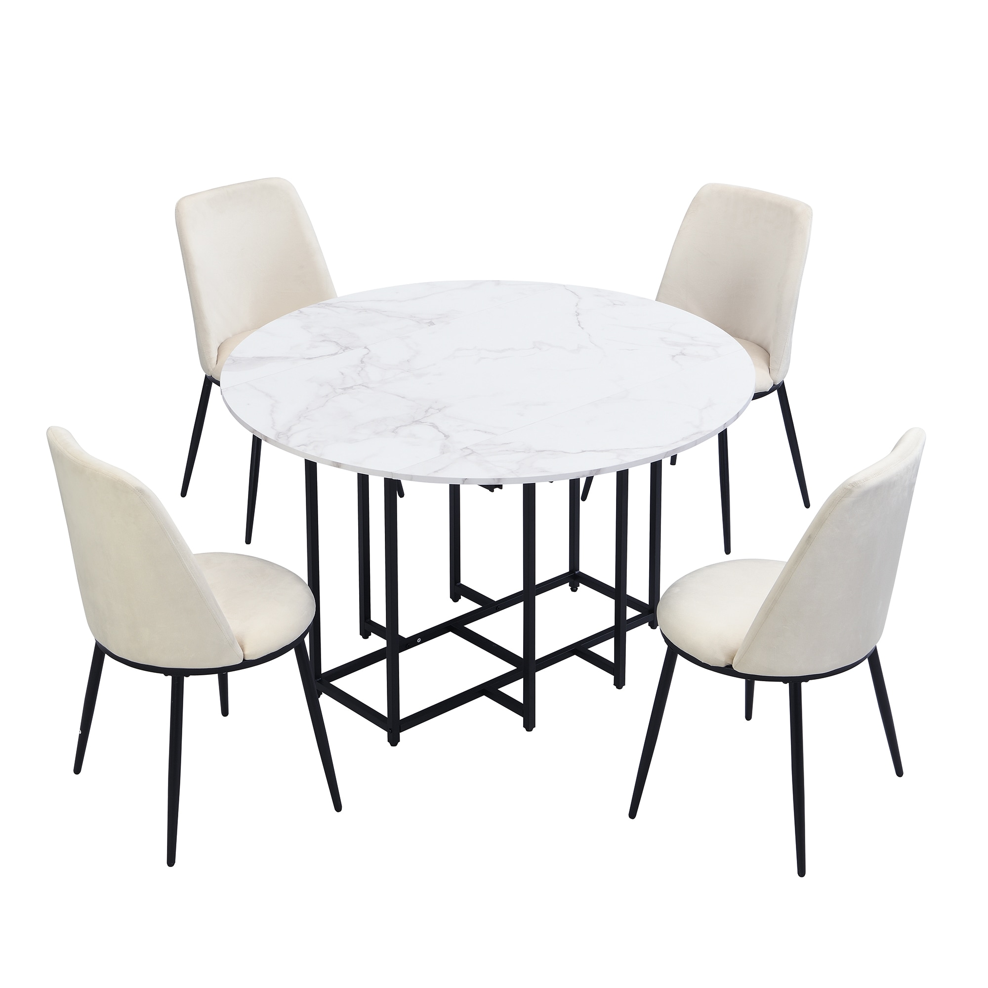 Bybafun YC9900027 Beige Contemporary/Modern Dining Room Set with Round Table ( Seats 2 )