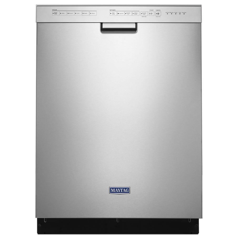Maytag 24 in. Fingerprint Resistant Stainless Front Control Built-In Tall  Tub Dishwasher with Dual Power Filtration, 50 dBA MDB4949SKZ - The Home  Depot