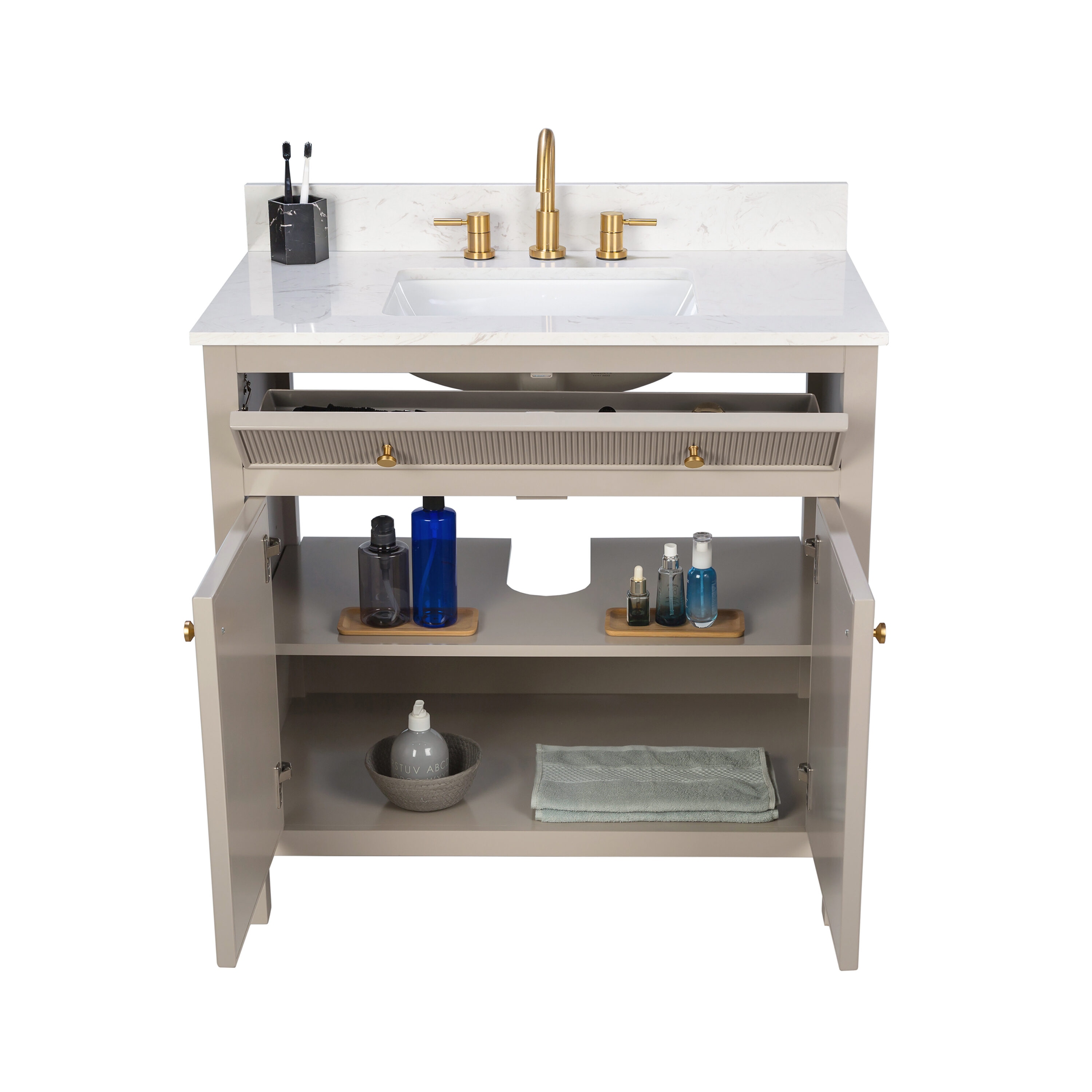 allen + roth L23011-VS36-GE Bath-Vanity-Combo - View #11