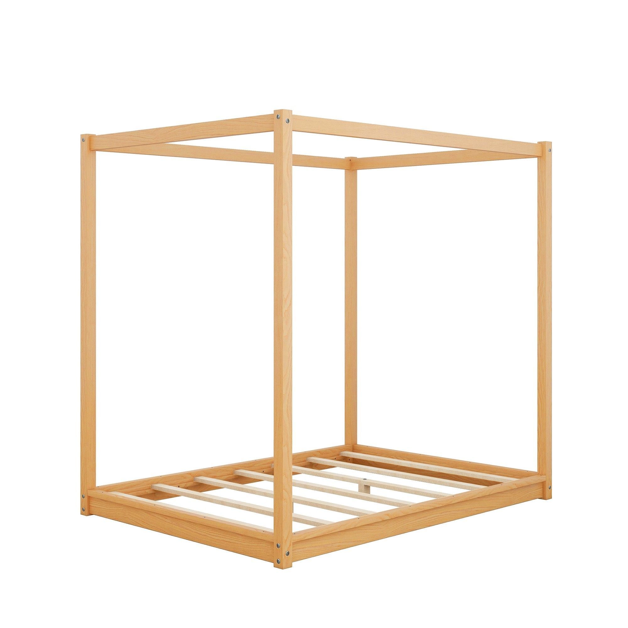 Yiekholo LL-W-0016AAM Natural Full Wood Canopy Bed