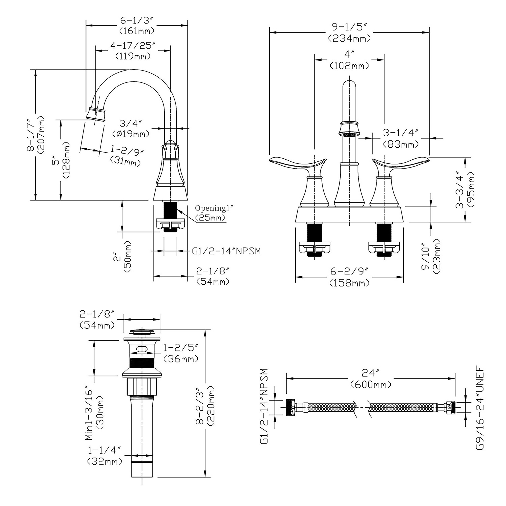 What Size Faucet For Bathroom Sink