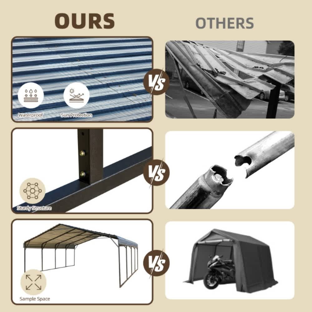 U-HOMY X-308-WG Carport-Covers - View #5