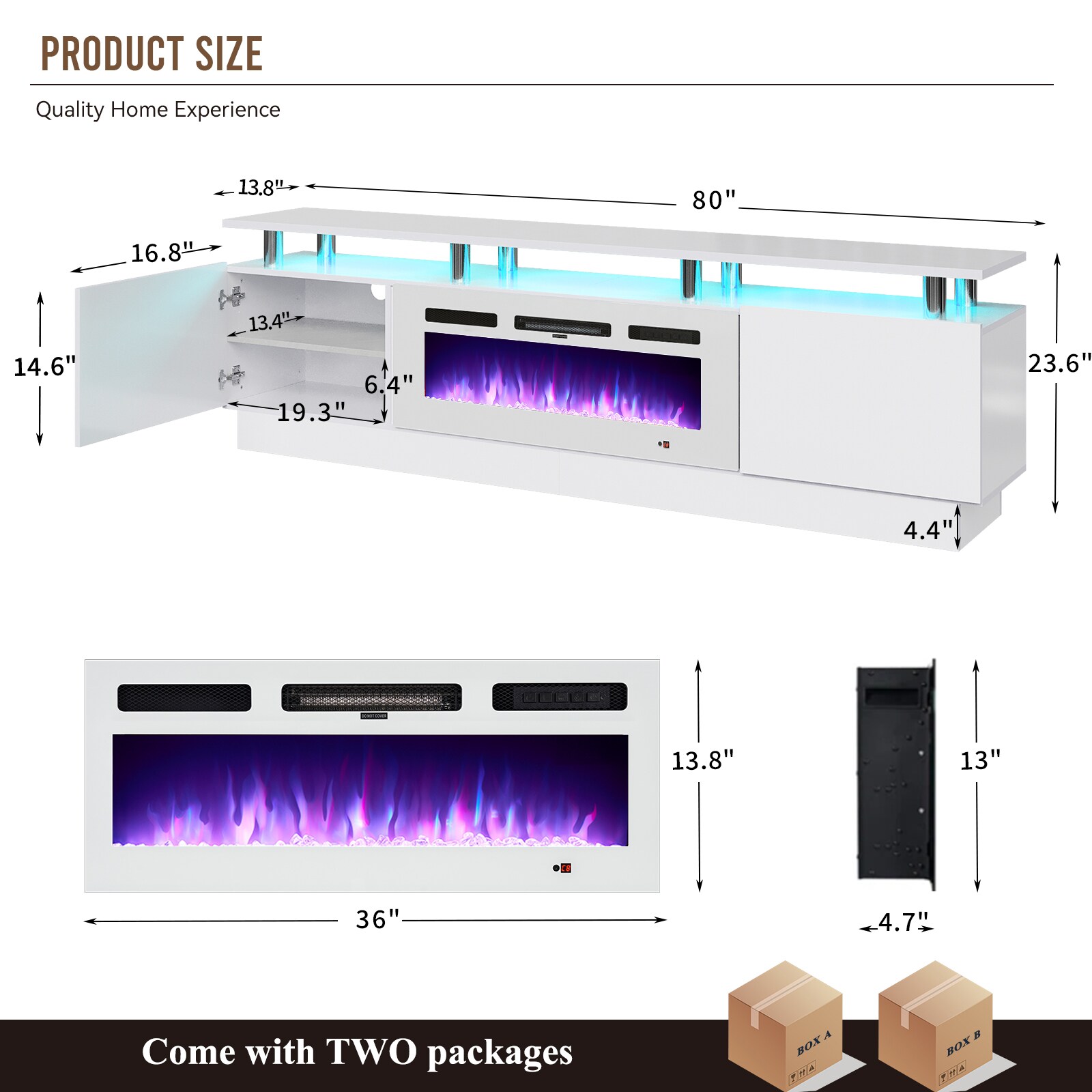 Bapipro TE28A14WW Electric-Fireplaces - View #5