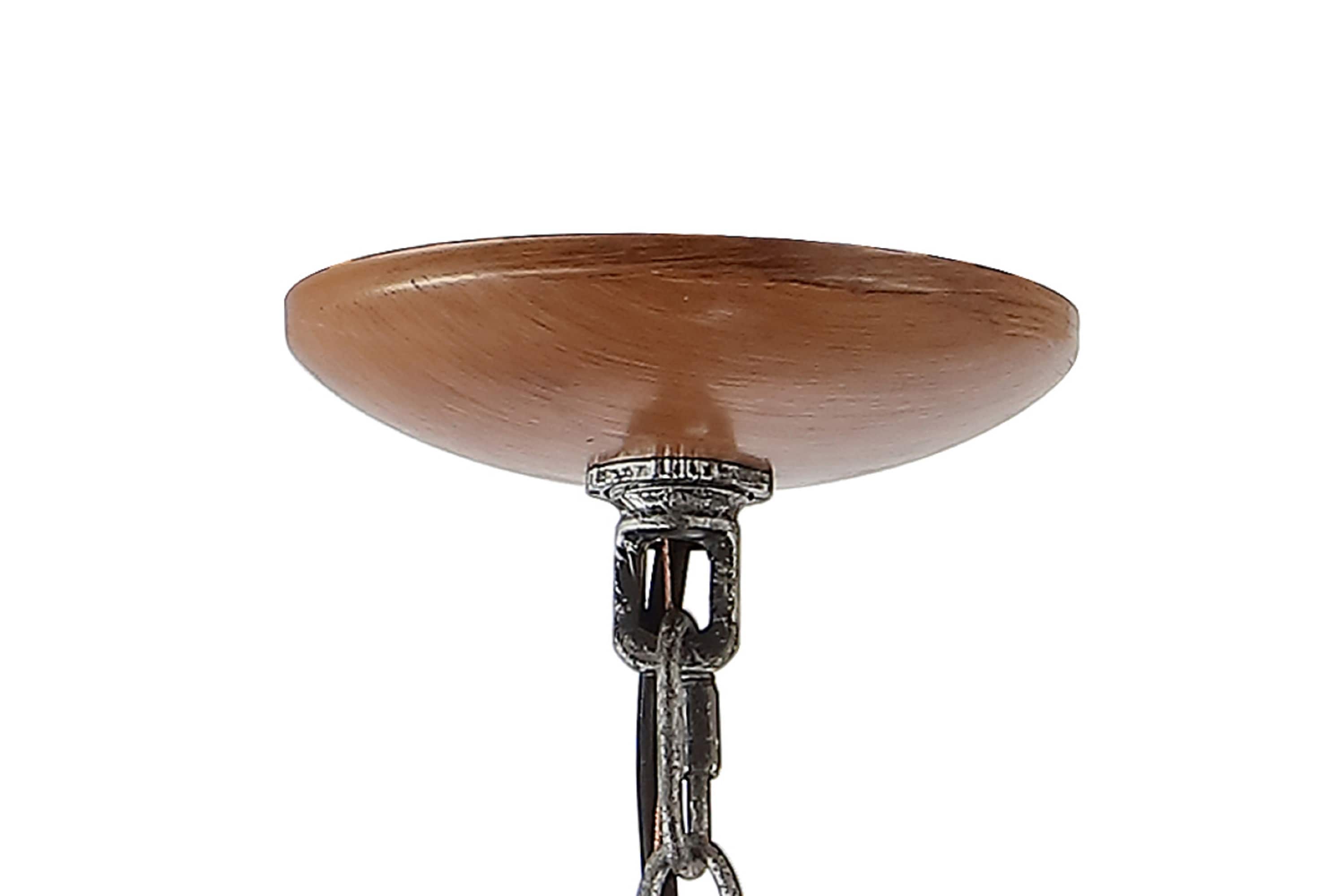 Rustic Silver and Brown Round LED Pendant Light
