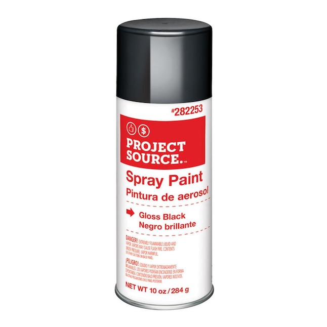Project Source Gloss Black Spray Paint Net Wt 10 Oz In The Department At Com - Black Quick Color Spray Paint Msds