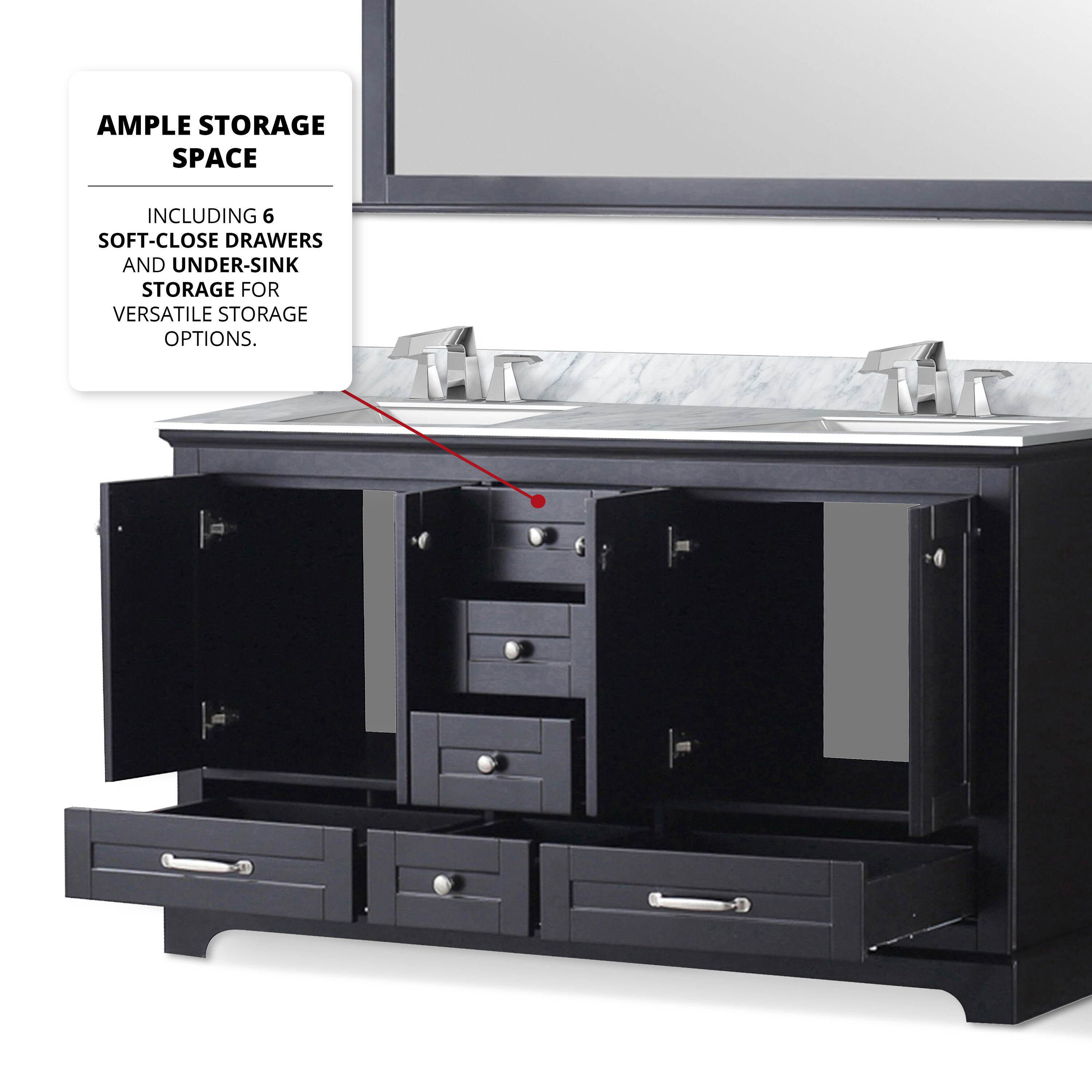 Dukes 60" Espresso Double Freestanding Bath Vanity