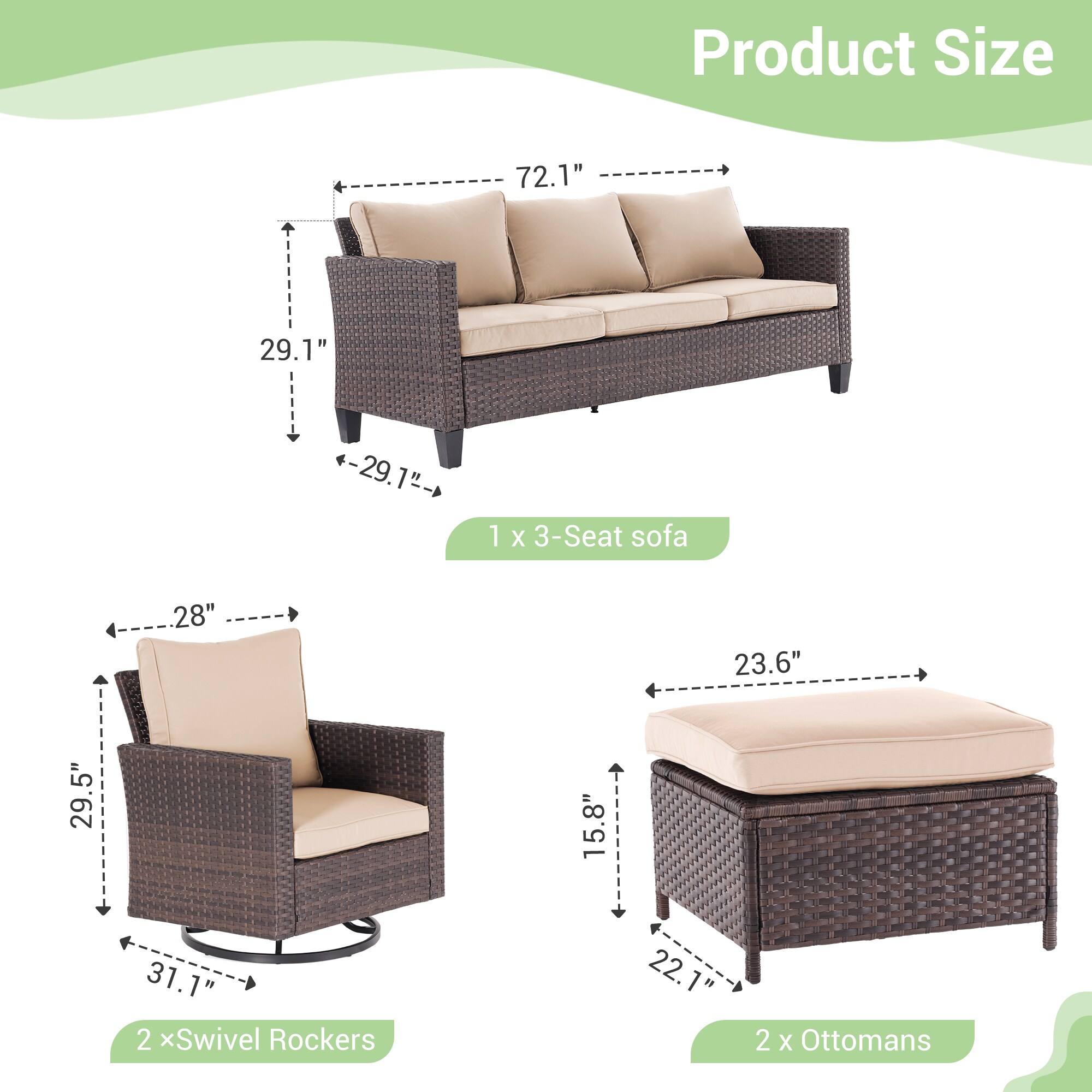 ACEGOSES LW-S1-2RBSD-T3 Patio-Conversation-Sets - View #2