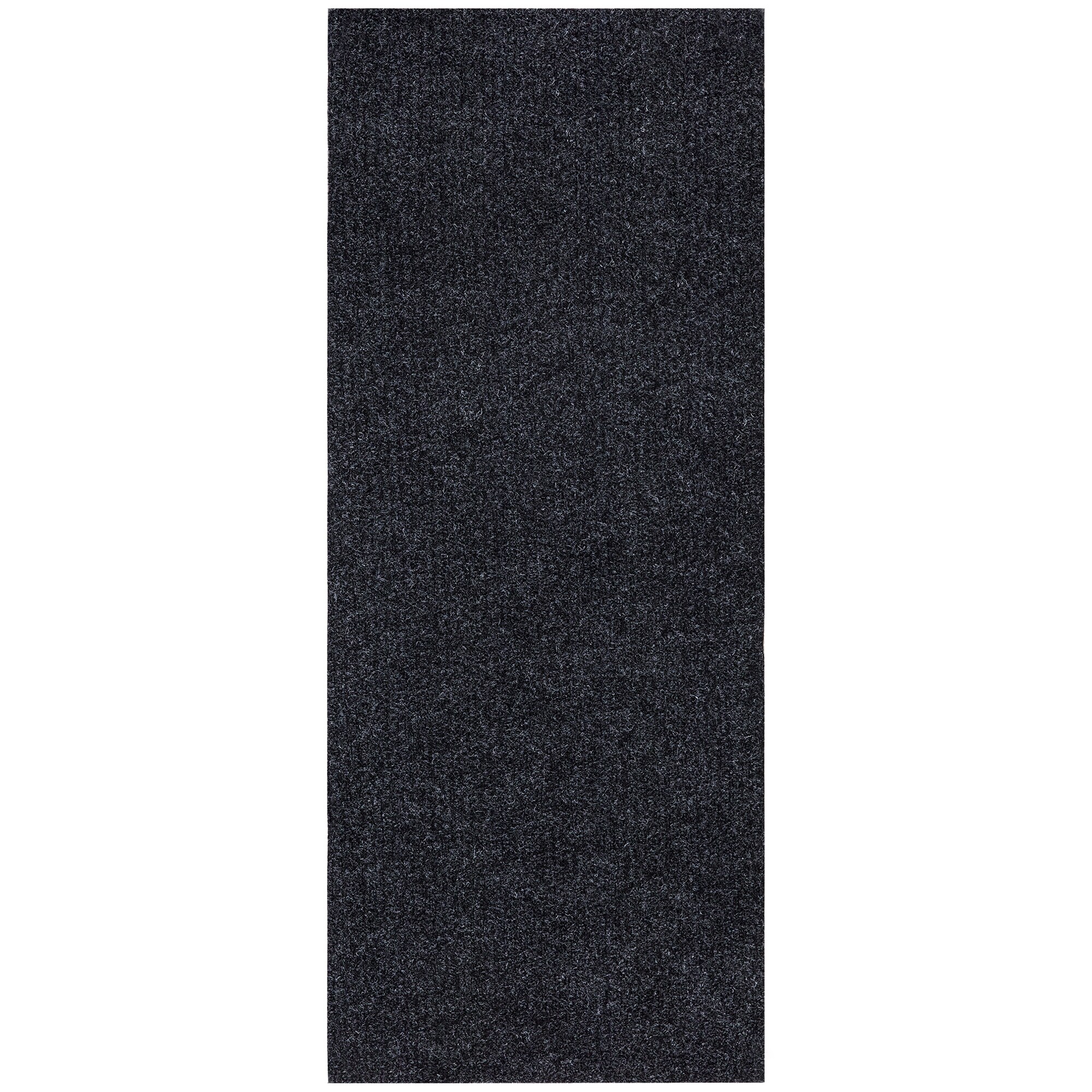 Ottomanson Easy Clean, Waterproof Non-Slip 2x3 Indoor/Outdoor Rubber Doormat, 24 in. x 36 in., Black Ribbed