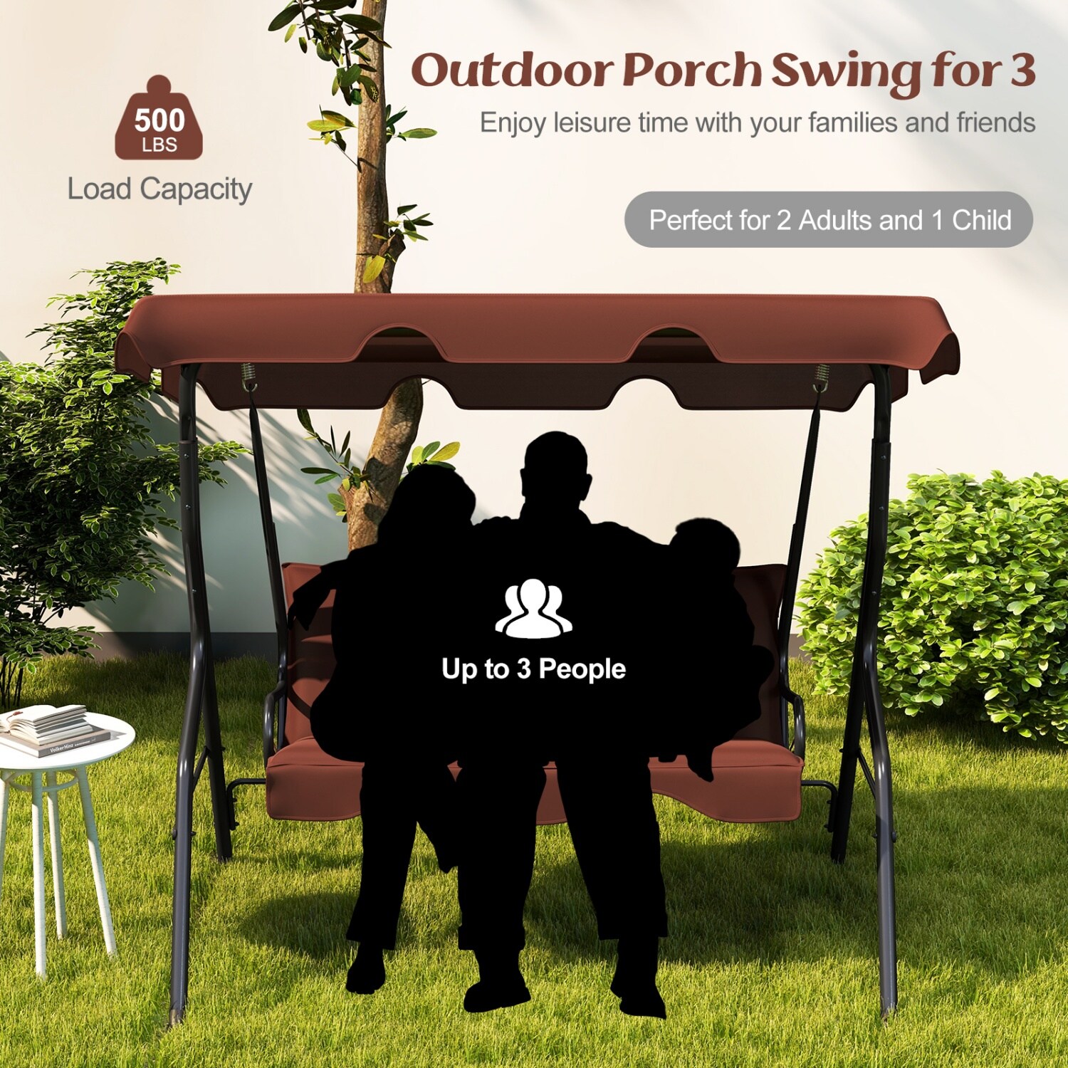 Costway CSHY005404 Replace-Porch-Swing-Glider-Tops - View #9