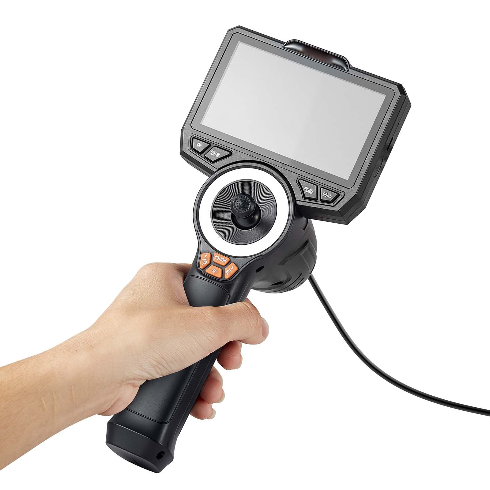 Mecale Articulating Borescope 3.9 mm Ultra Slim Lens 4-Way 360 Degree with 4.5 in Screen IP67 Black