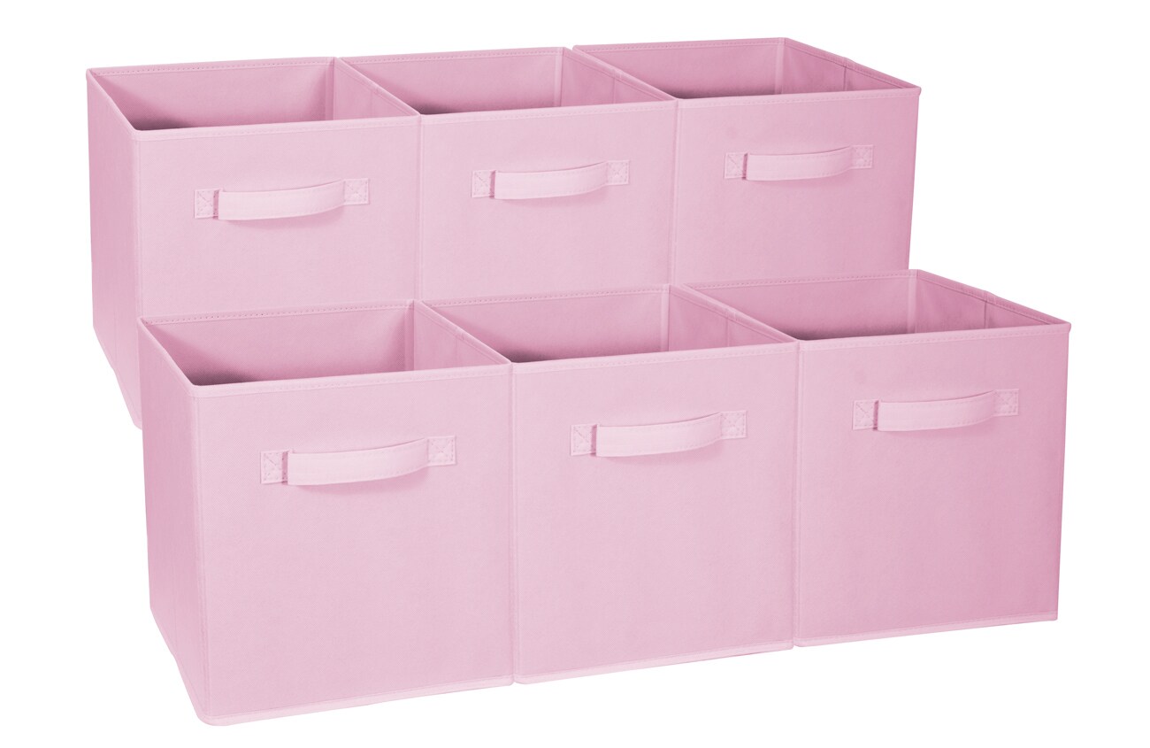 Pink Small Plastic Storage Bin 6 Pack - TCR2088576