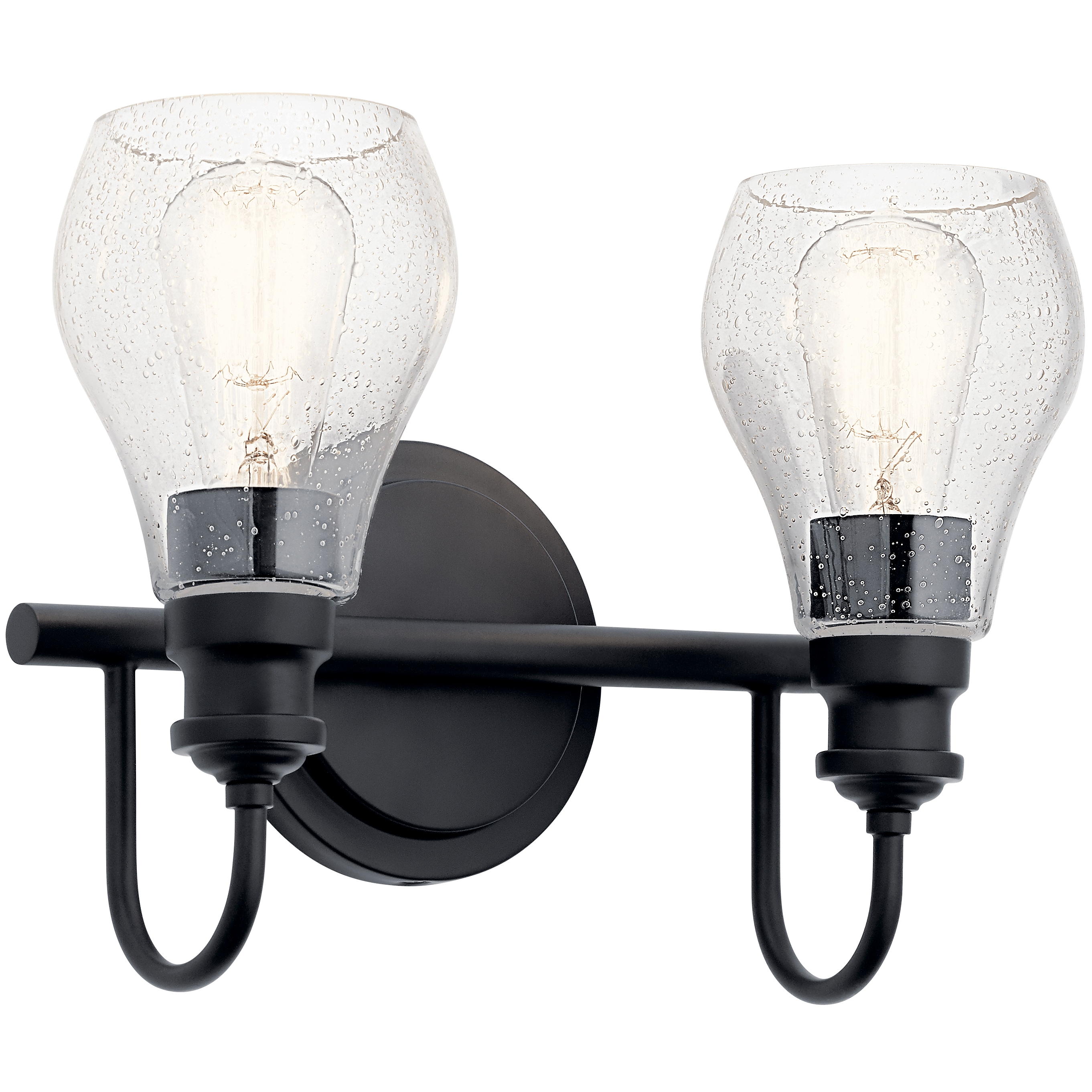 Kichler 45391BK Greenbrier 14.25-in 2 -Light Black Transitional Vanity light