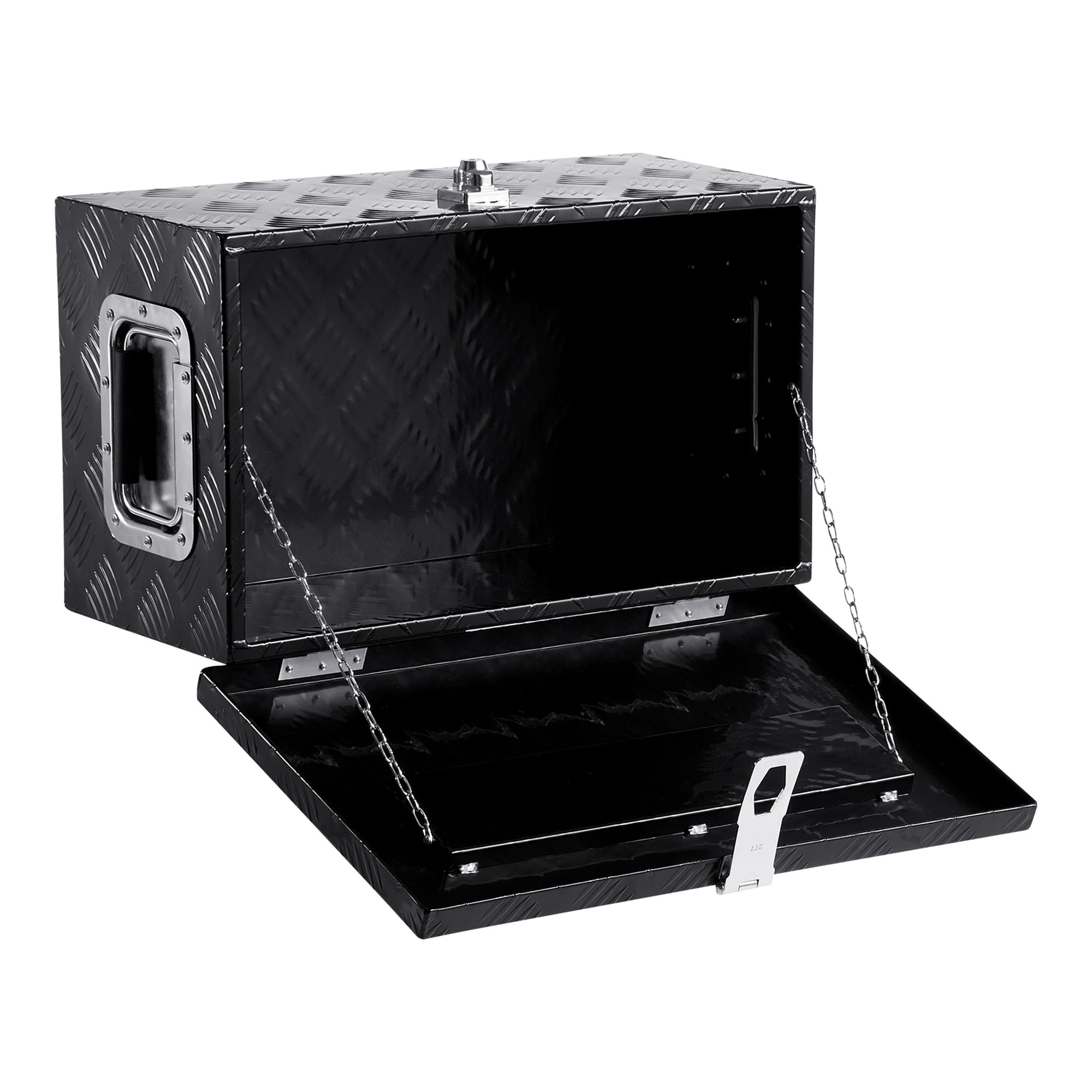 HyperDrop Cart 20-in x 12-in x 9.5-in Black Heavy Duty Aluminum Truck Bed Tool Box for Pickup and RV