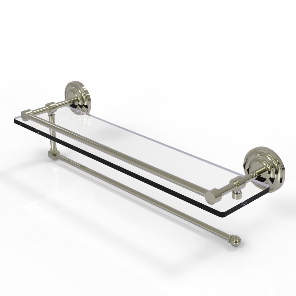 Allied Brass PQN-1PT/22-GAL-PNI Prestige Que New Polished Nickel Wall mount Bathroom Shelf ( 22-in x 5-in x 5-in )