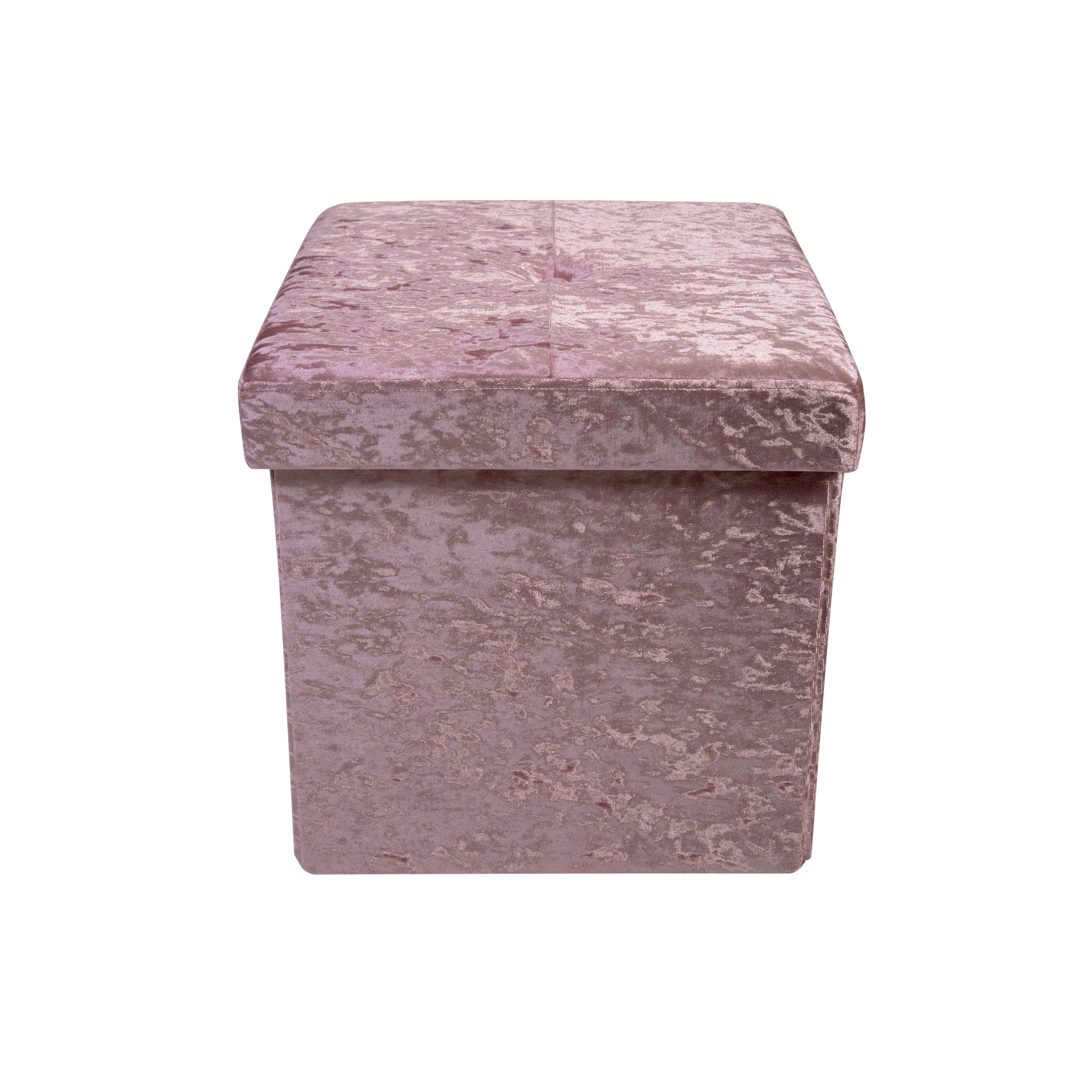Simplify F-0649-ROSE Glam Rose Velvet Storage Ottoman