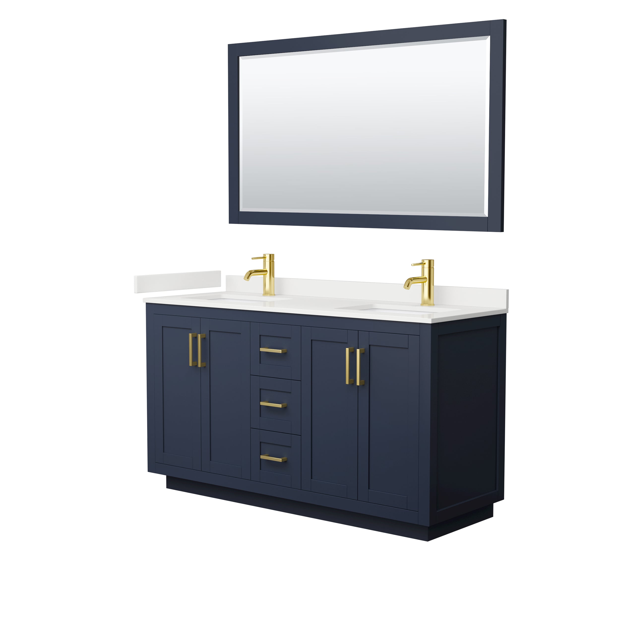 Wyndham Collection WCF292960DBLWQUNSM58 Bath-Vanity-Combo - View #2