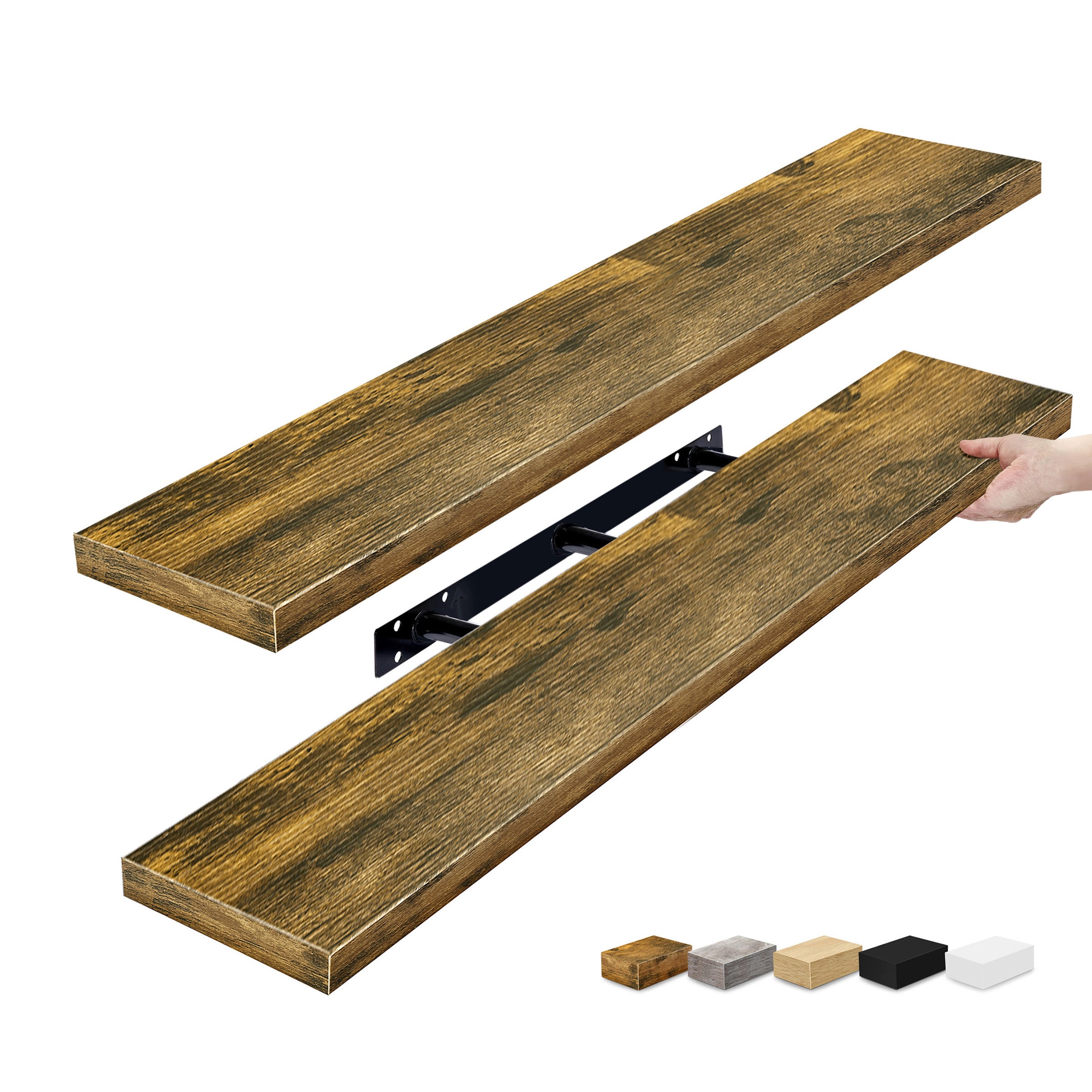 SORBUS  2 Pack 47 Inch Wall Mounted Floating Shelves Stylish and Functional Storage