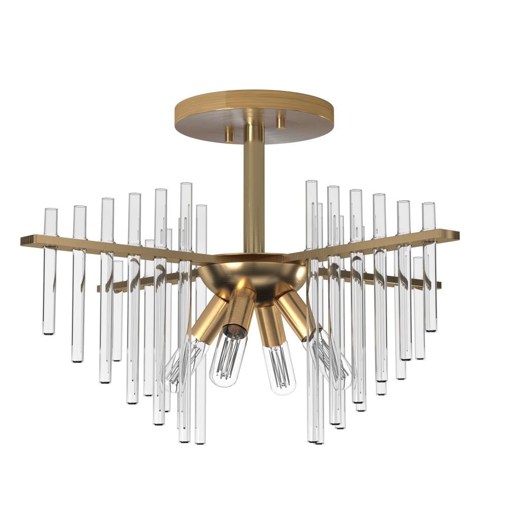 Vintage Inspired Clear Glass & Antique Brass Ceiling Light