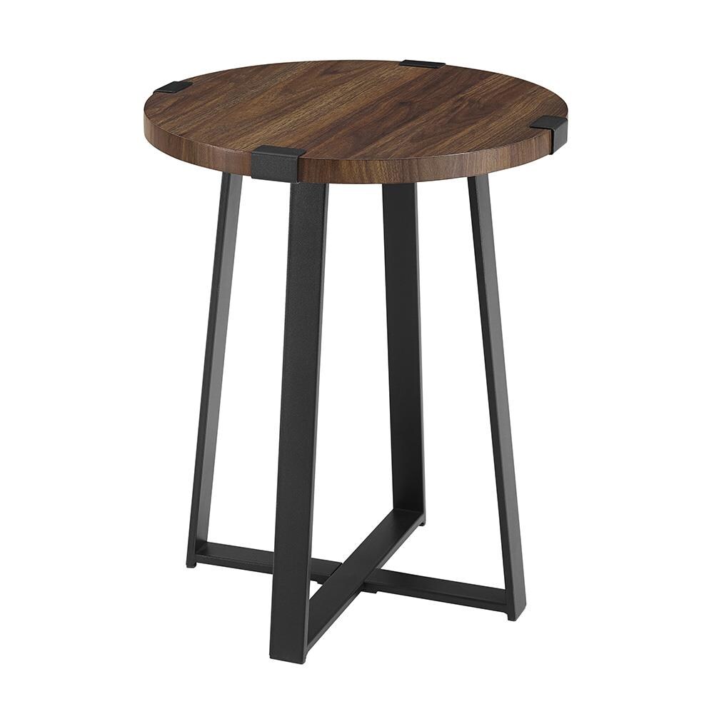 Walker Edison Dark Walnut Wood Round End Table in the End Tables ...