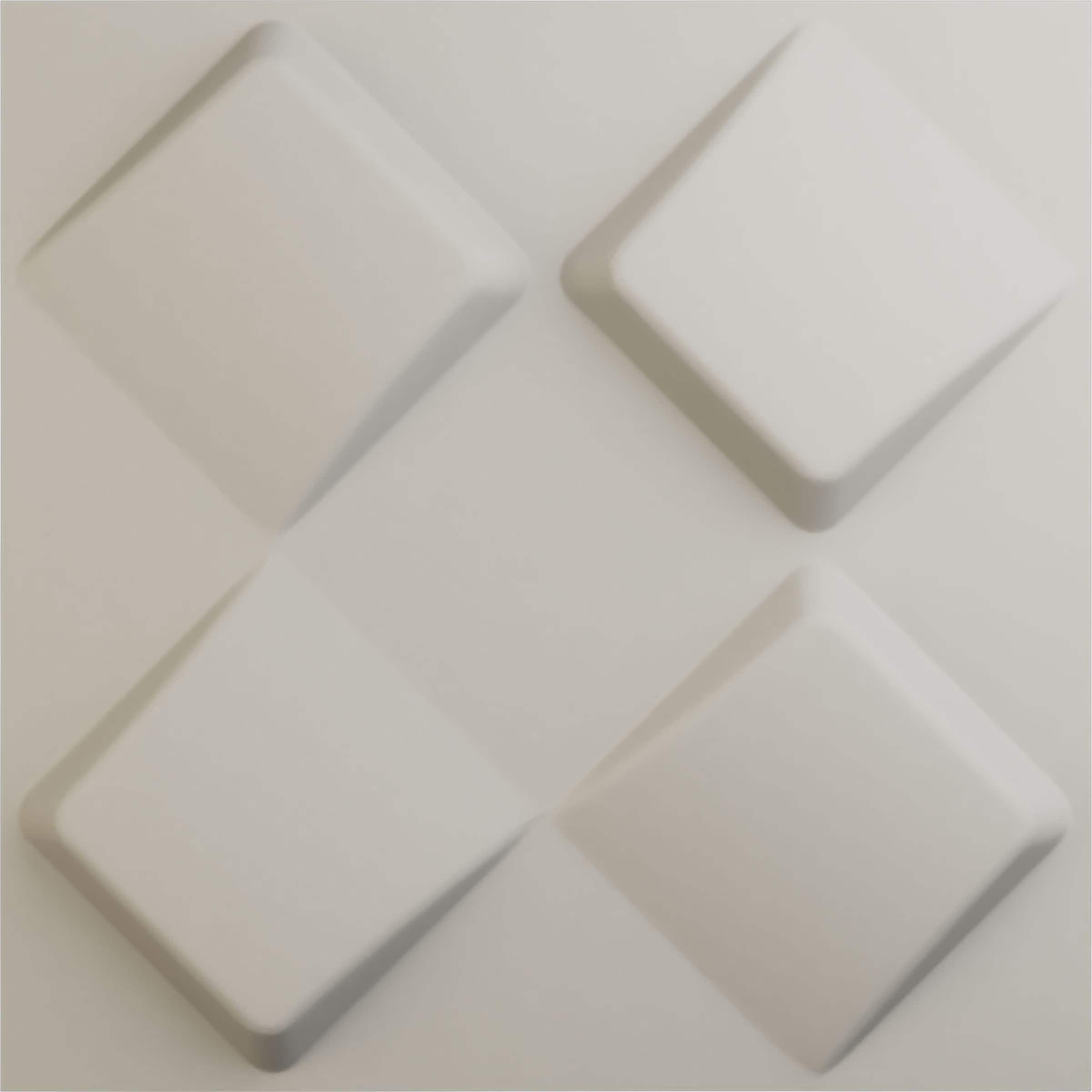 Ekena Millwork WP20X20BYGBW-CASE-12 19-5/8-in x 19-5/8-in Embossed Paintable/Stainable Off-white PVC Wall Panel ( 12 -Pack, Covers 32.04-sq ft )