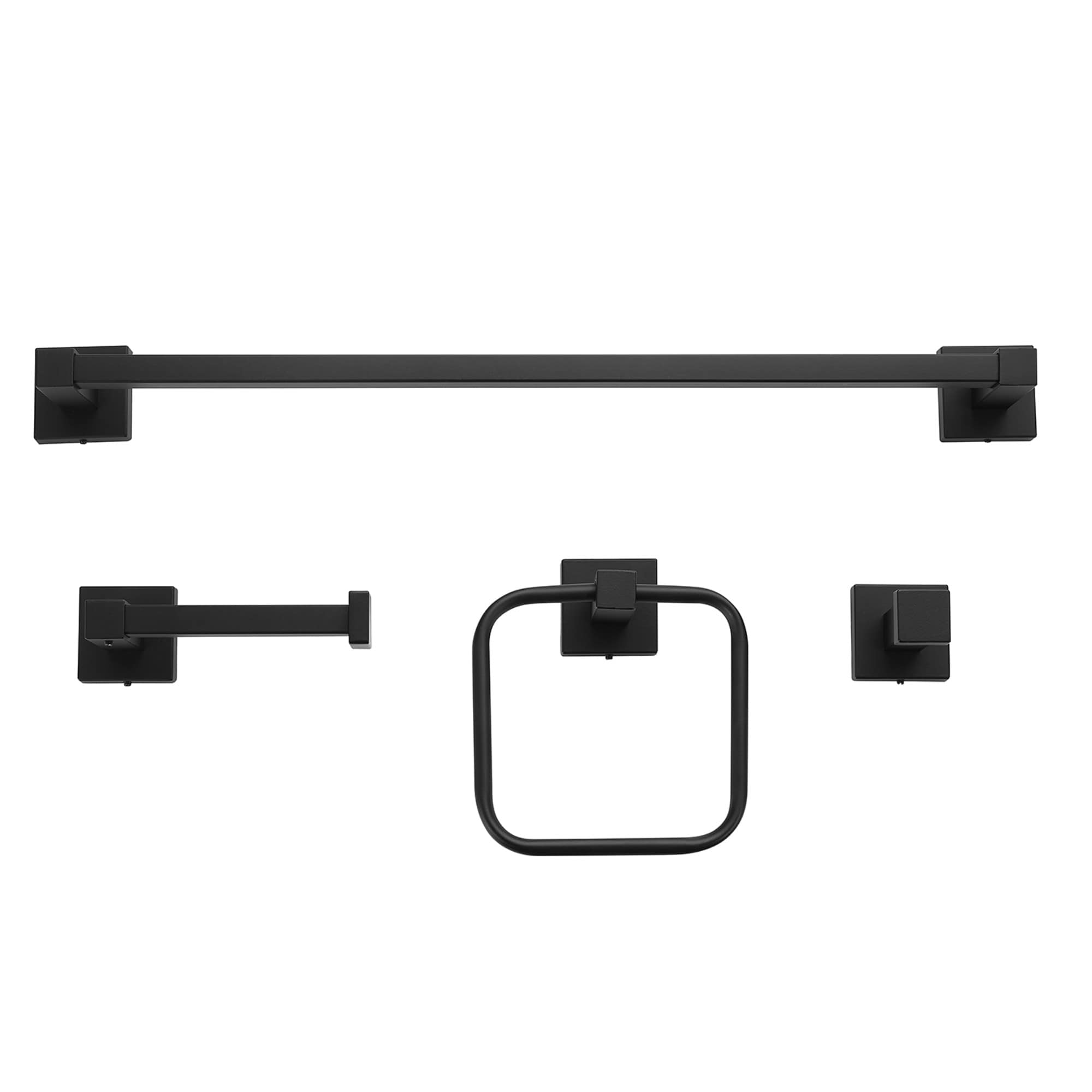 FORIOUS 5-Piece Matte Black Decorative Bathroom Hardware Set in the  Decorative Bathroom Hardware Sets department at