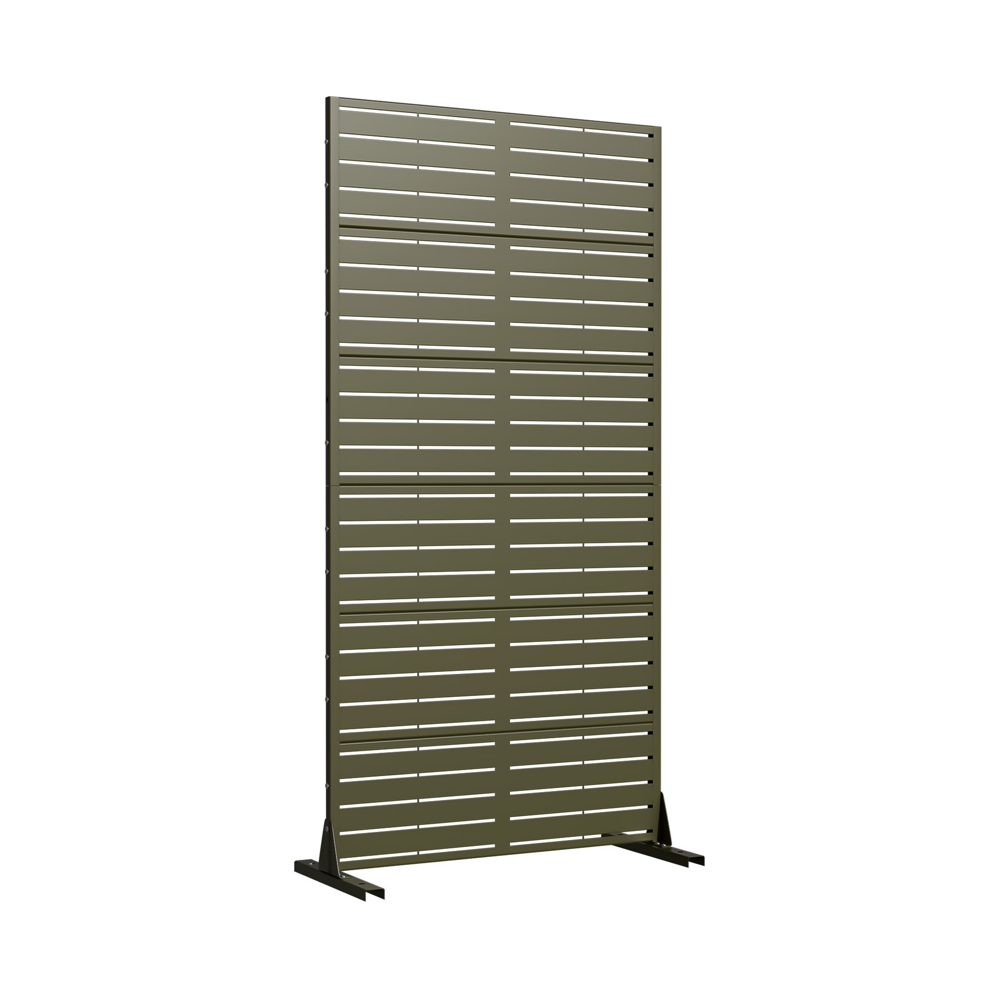 Aveyas 35-inches W x 72-inches H Classic Shutter Olive Gray Galvanized Sheet Privacy Screen