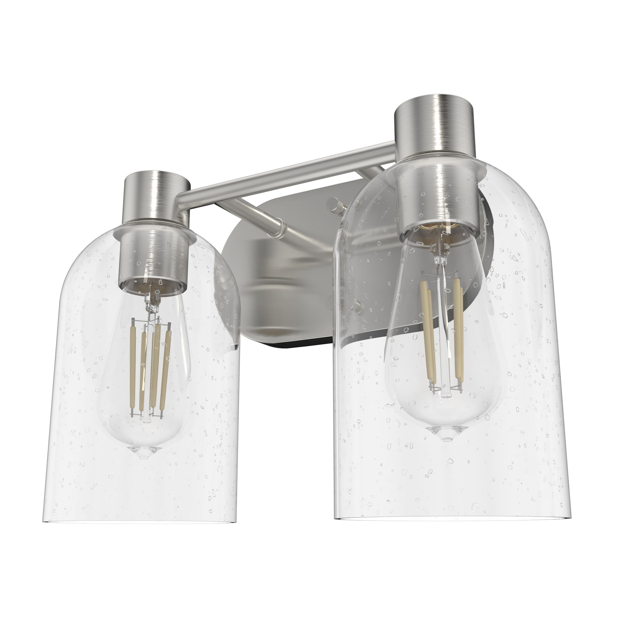 Hunter 19778 Lochemeade 12.5-in 2 -Light Brushed Nickel Modern/contemporary Vanity light bar
