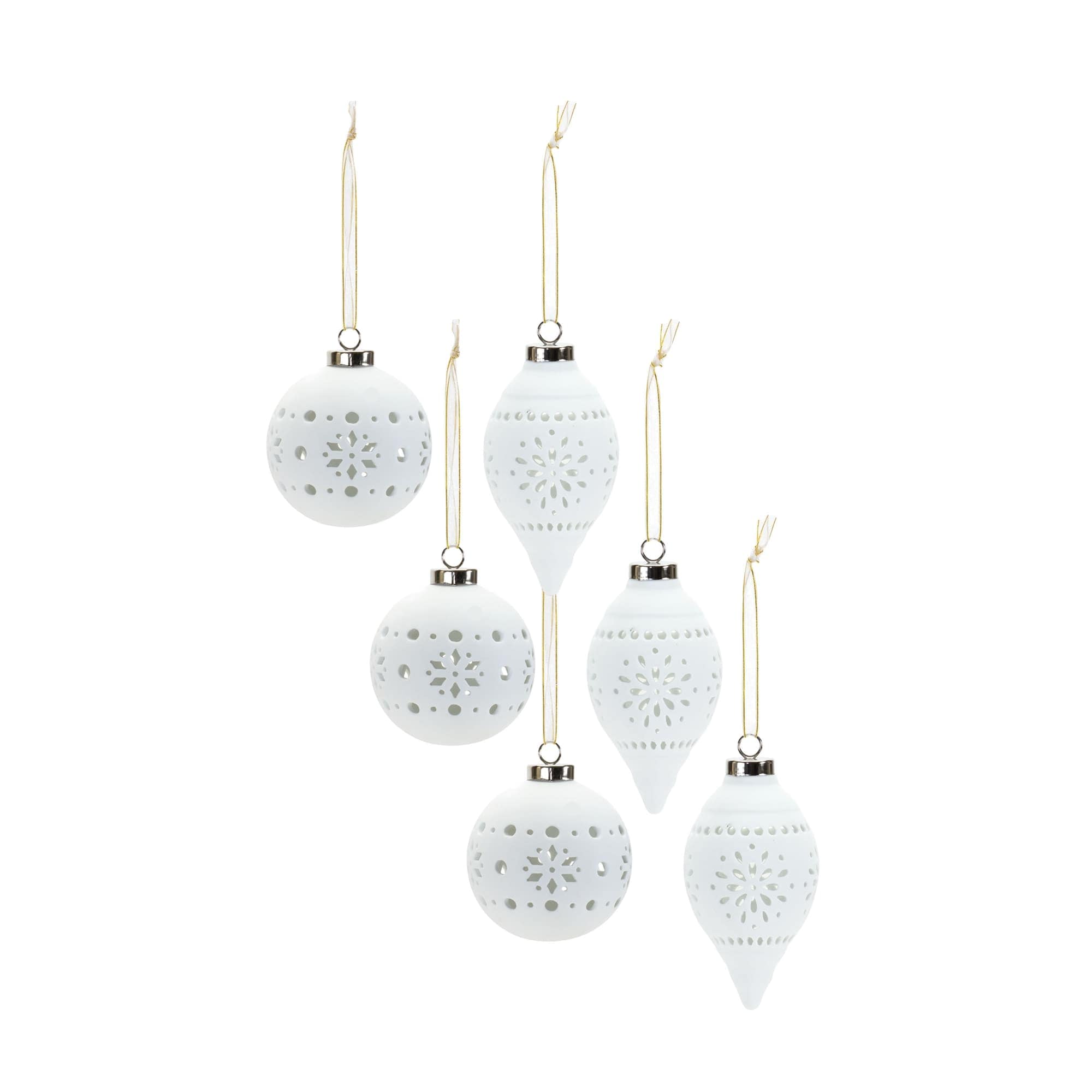 Melrose International 84531DS Ornament (Set of 6) 4H 5.5H Porcelain