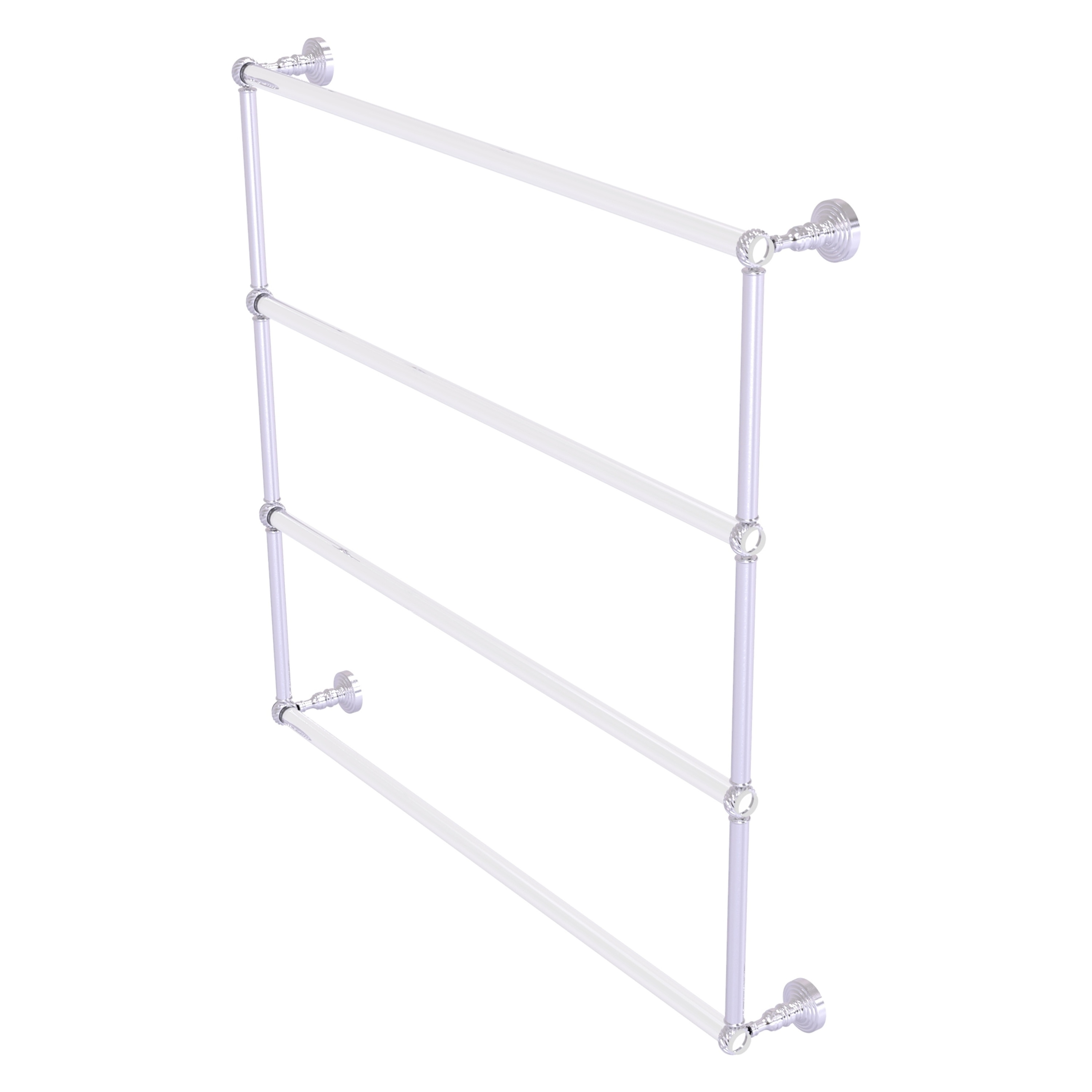 Allied Brass PG-28T-36-SCH Pacific Grove 36-in double Satin Chrome Wall mount 4-tier Towel Bar