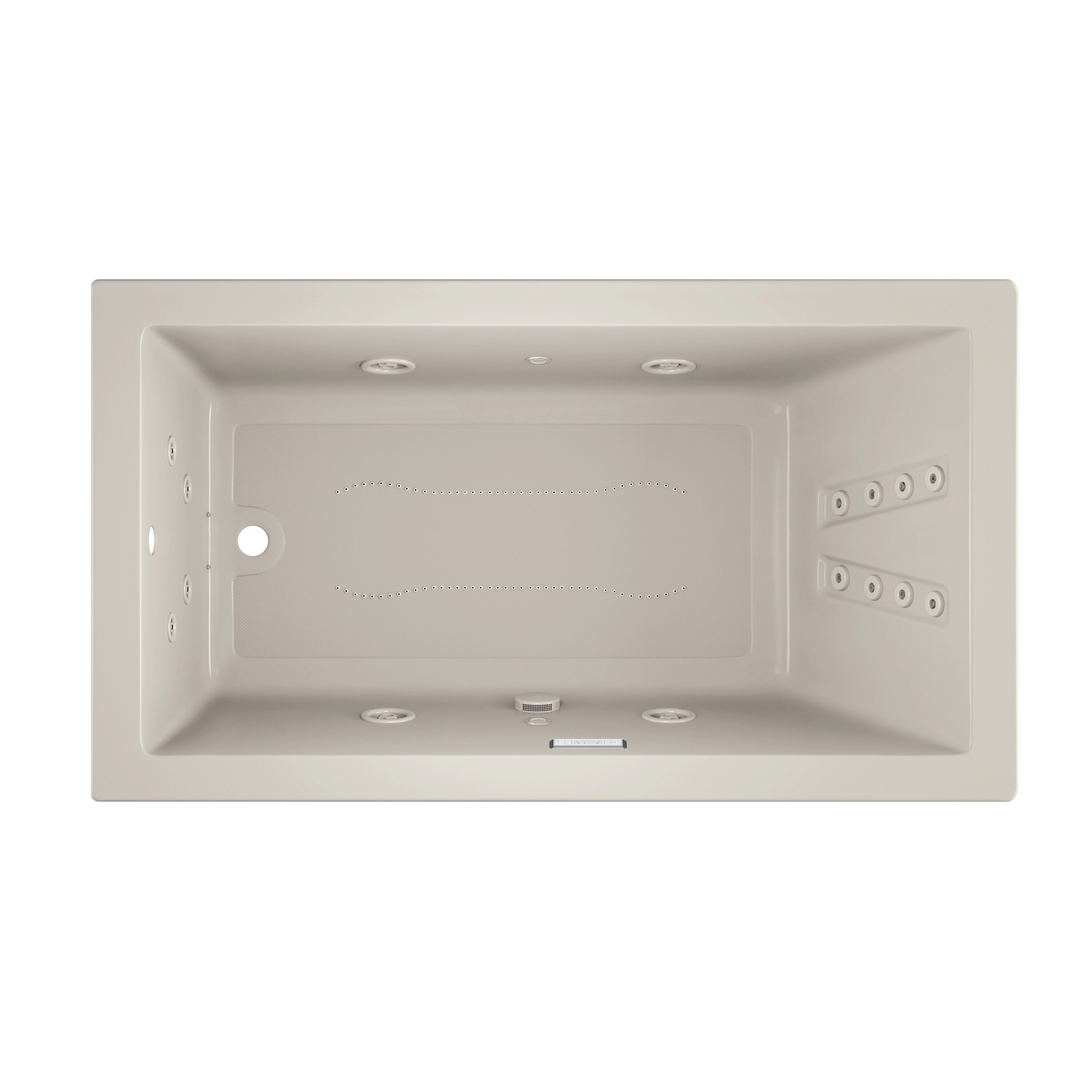 Jacuzzi MT41969 SOLNA 36-in x 66-in Oyster Acrylic Rectangular Drop-in and Undermount Whirlpool and Air Bath Combination Tub ( Right Drain )