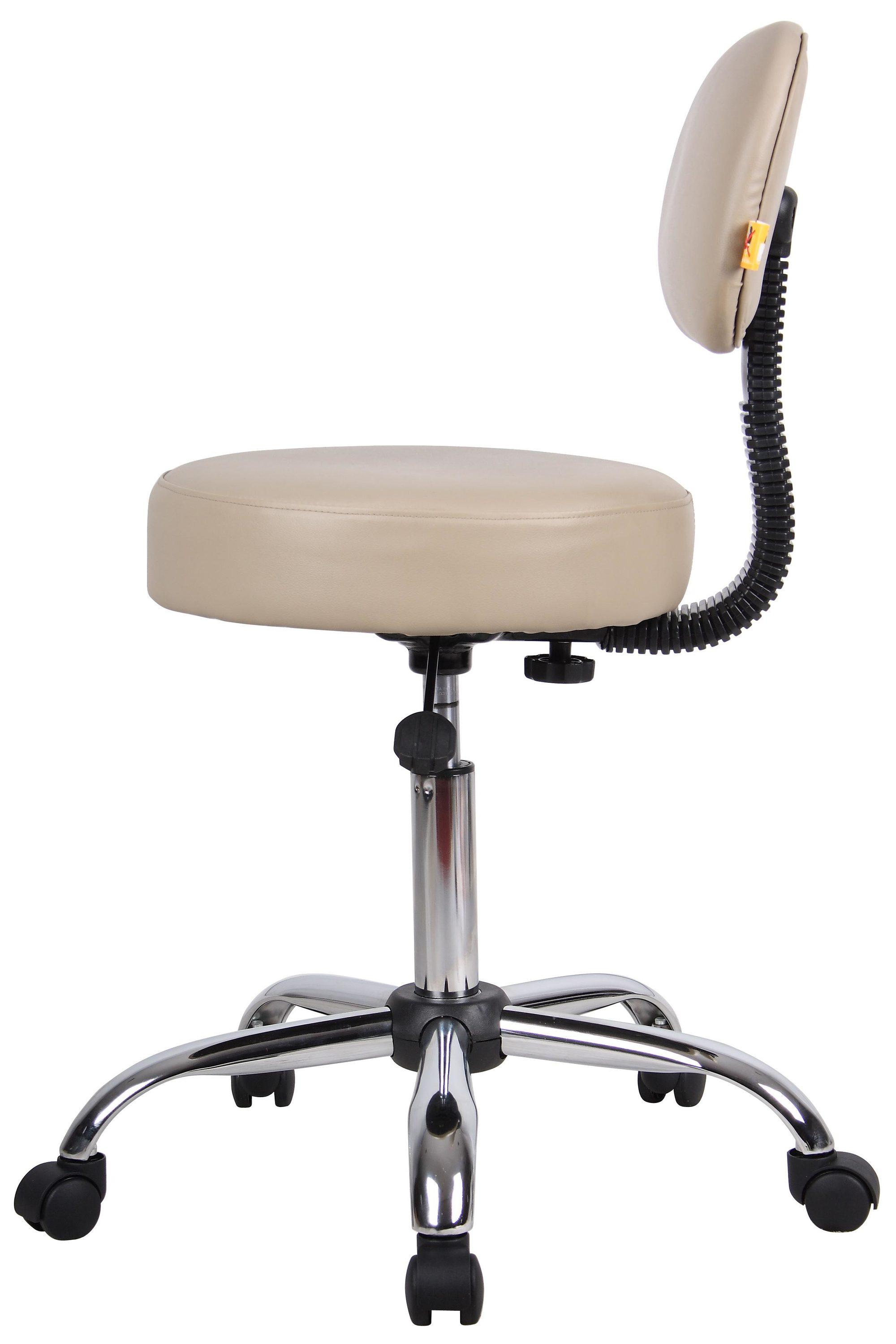 ErgoFlex Adjustable Beige Vinyl and Metal Medical Stool