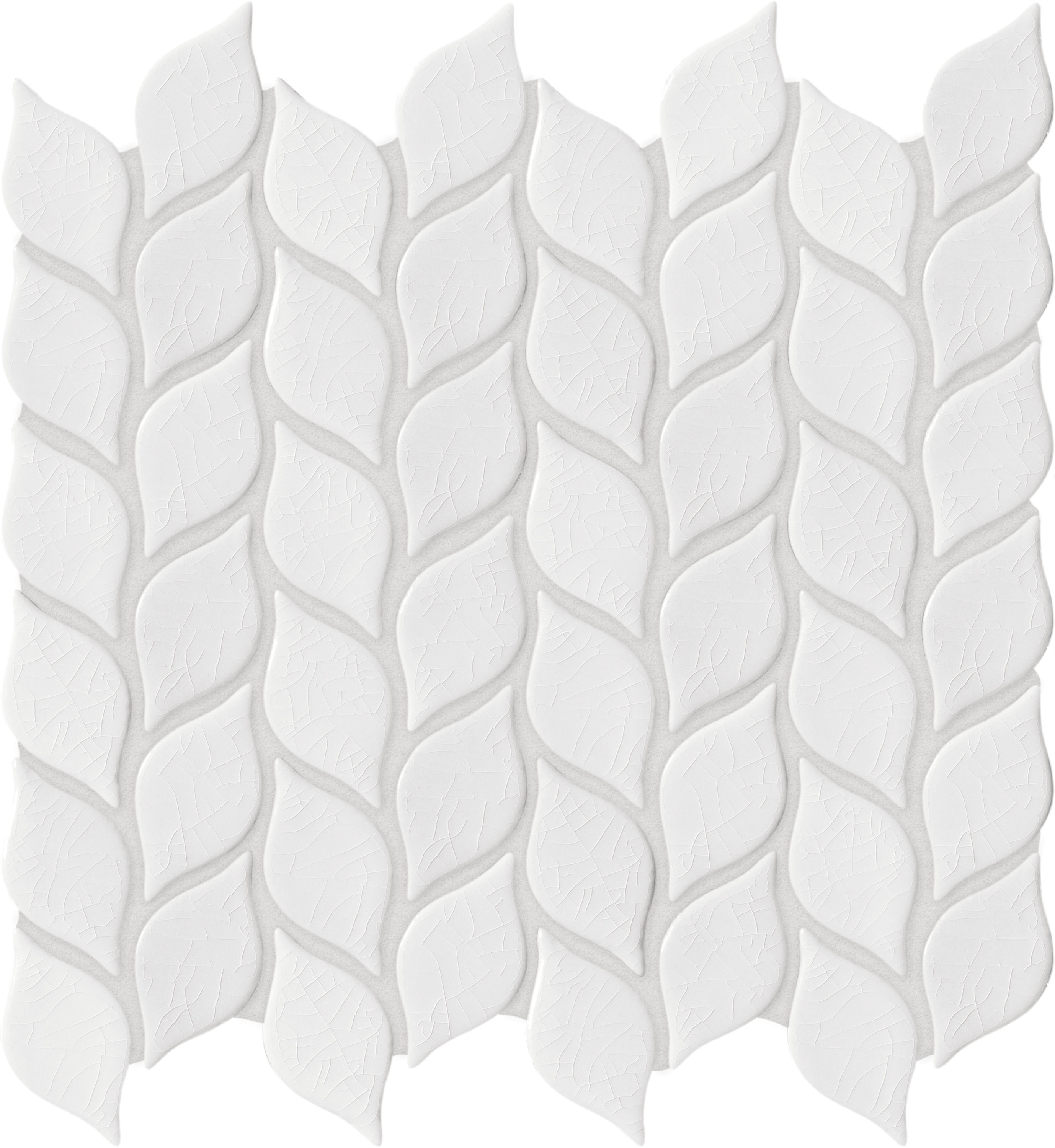Anatolia Tile 20-713 Vanilla Leaf 12-in x 12-in Crackled Ceramic Tile (0.94-sq. ft/ Piece)