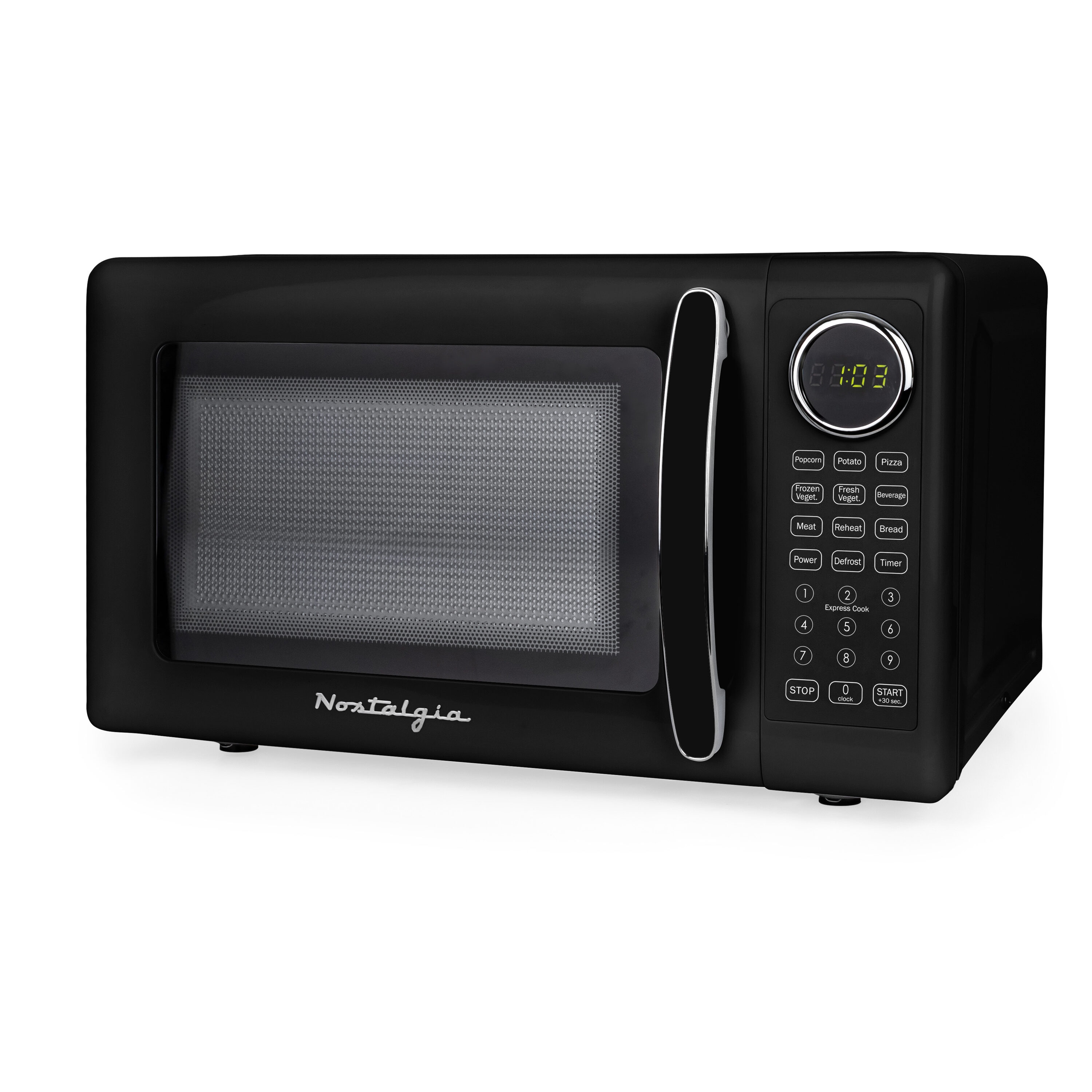 Nostalgia 0.7-cu ft 700 -Watt Countertop Microwave ( Black ) #NRMOPMSW7BK6A