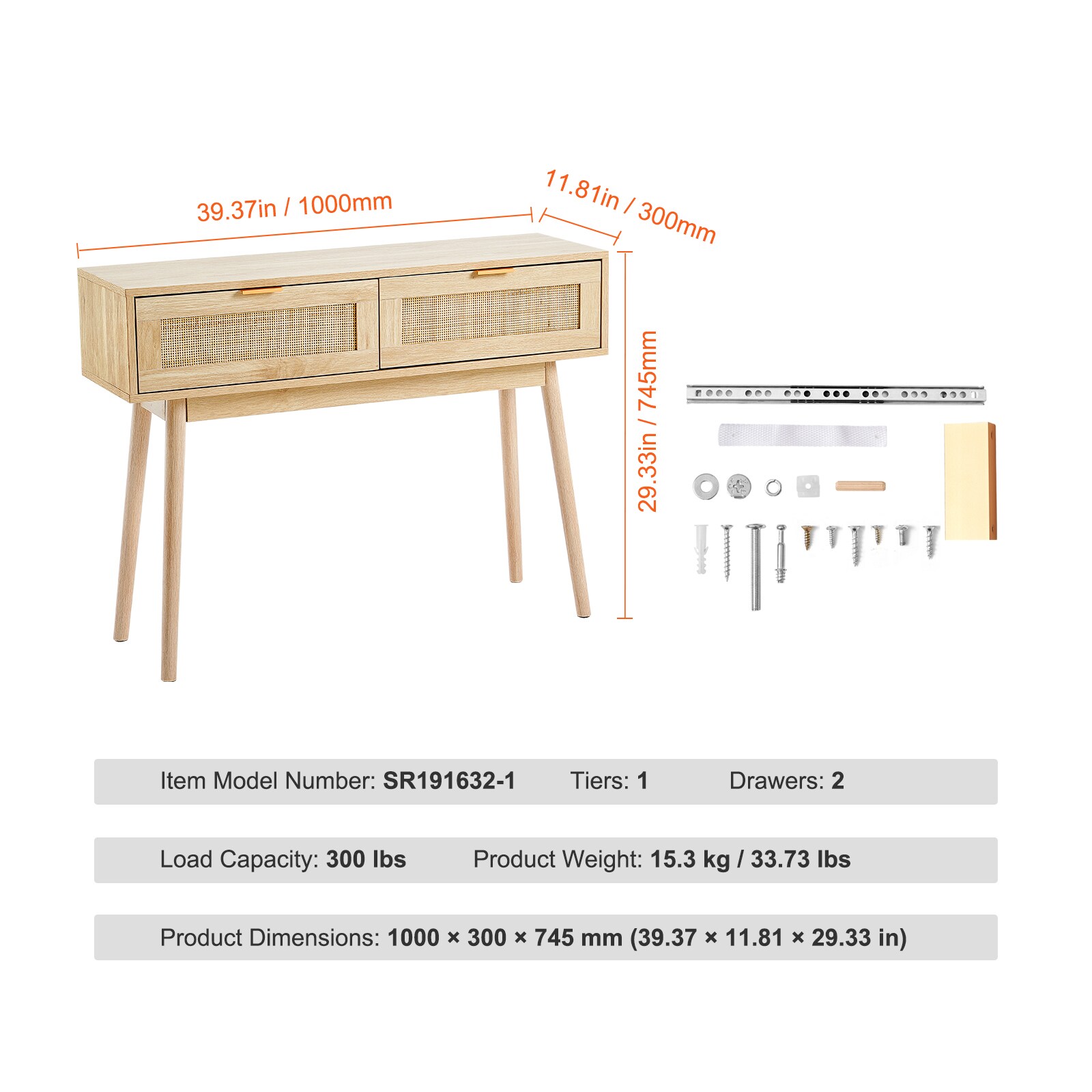 VEVOR SCTBXGZ2CMSW04950V0 Console-Sofa-Tables - View #7