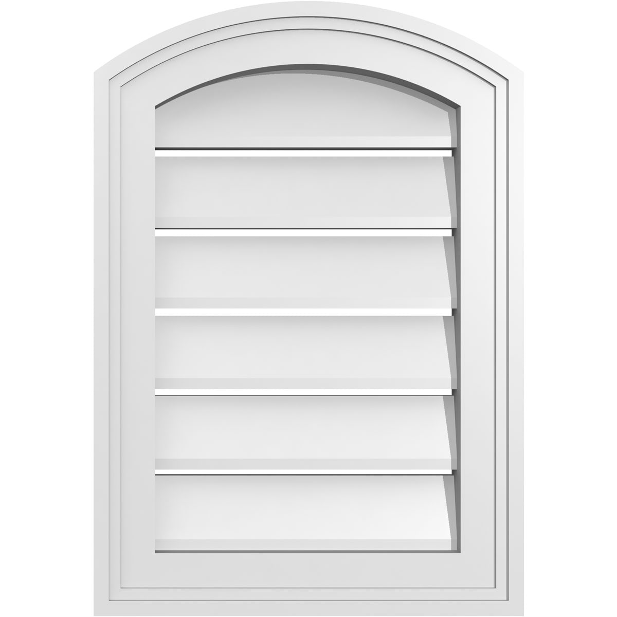 Ekena Millwork GVPAR14X2002SF 14-Inches x 20-Inches Off-white Round top PVC Gable Louver Vent