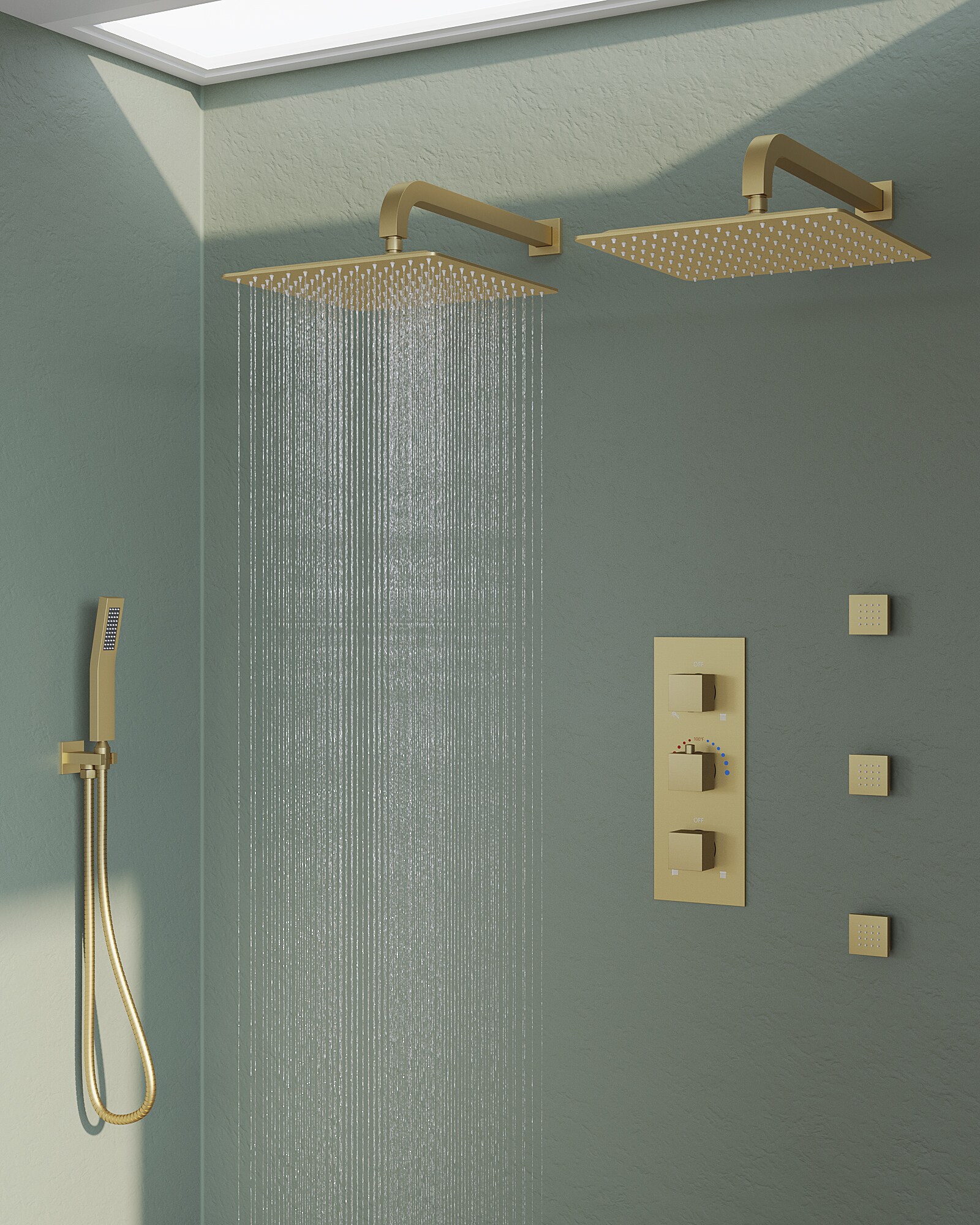 GRANDJOY SFS-1068-GD12 Showerhead-Bar-Panels - View #2
