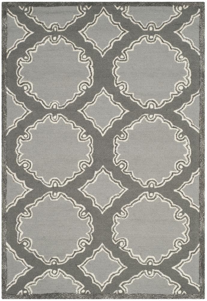 Safavieh BEL139A-4 Bella Alira 4 x 6 (ft) Tufted Wool Gray/Light Gray Rectangular Indoor Abstract Farmhouse/Cottage Area rug