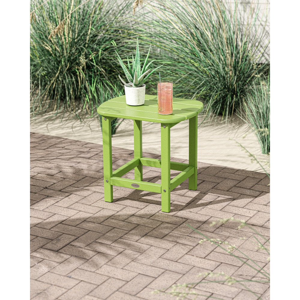 POLYWOOD SBT18LI South Beach Oval Outdoor End Table 15.13-in W x 19.12-in L