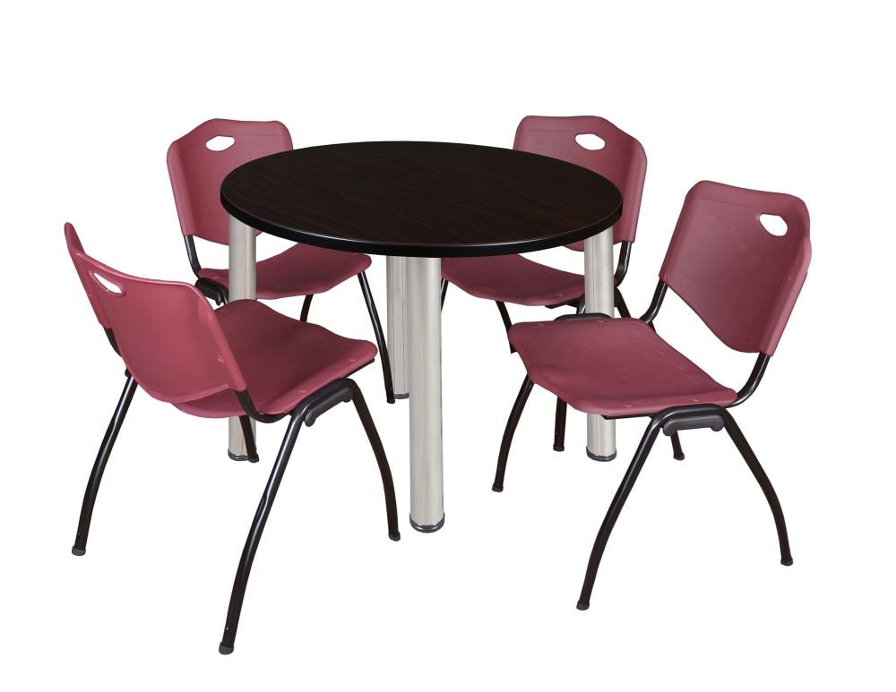 Regency TB42RNDMWBPCM47BY Breakroom Brown 4-Person Training Table (42-in W x 29-in H)