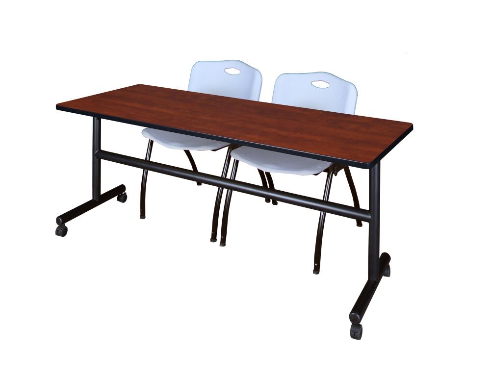 Regency MKFT7224CH47GY Training Brown 4-Person Training Table (72-in W x 29-in H)