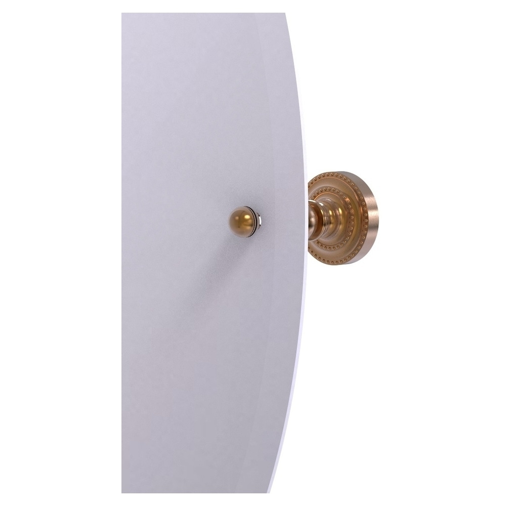 Frameless Oval Beveled Edge Mirror in Brushed Bronze