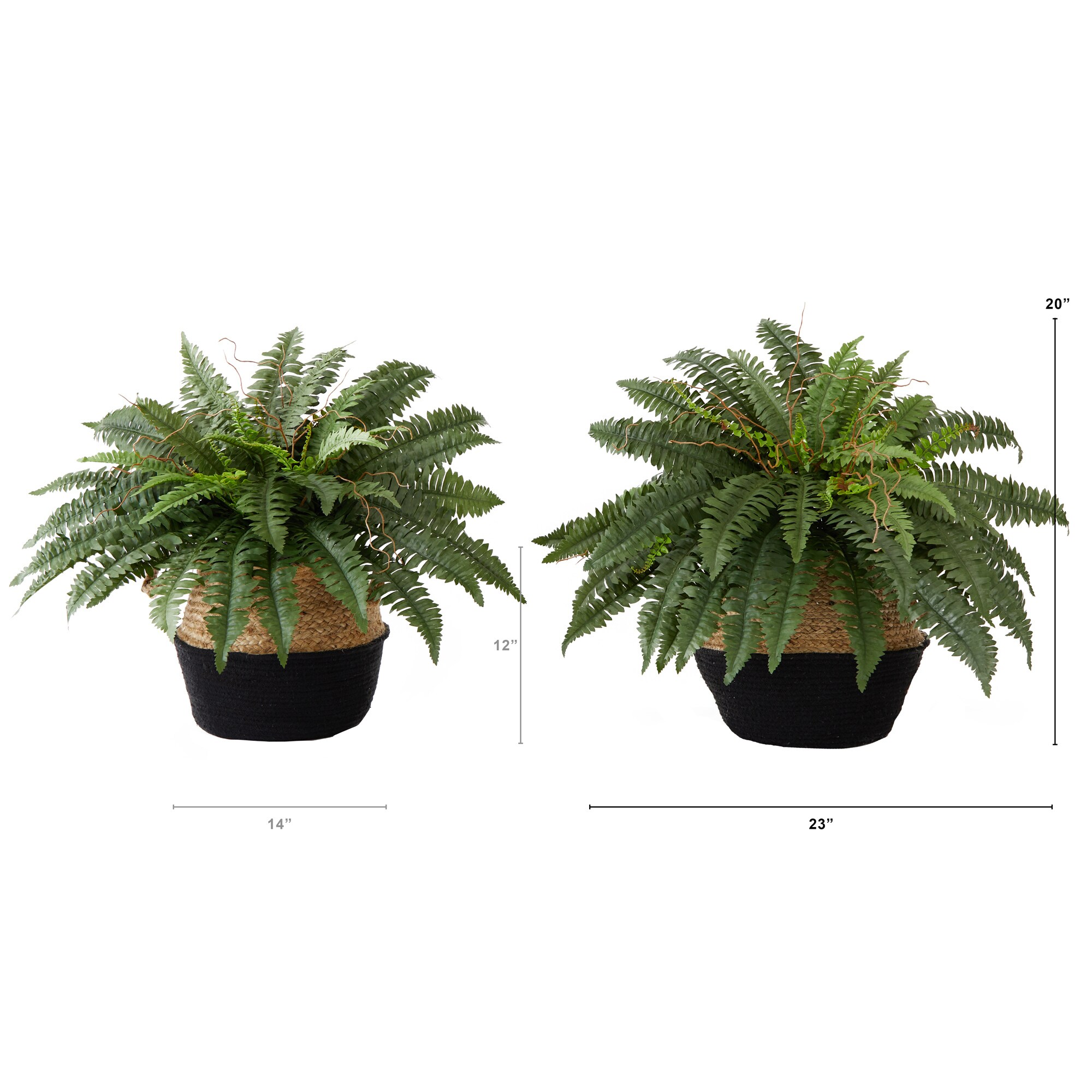 Nearly Natural 20-in Green Indoor Boston Fern Artificial Plant T4480-S2 ...