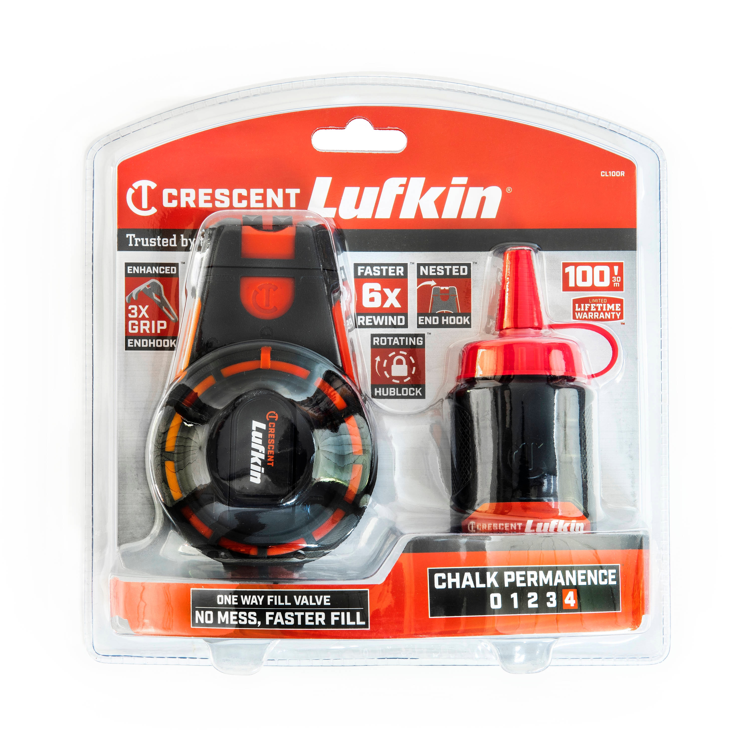 Crescent Lufkin 6:1 Gear Ratio 100-ft Chalk Reel at