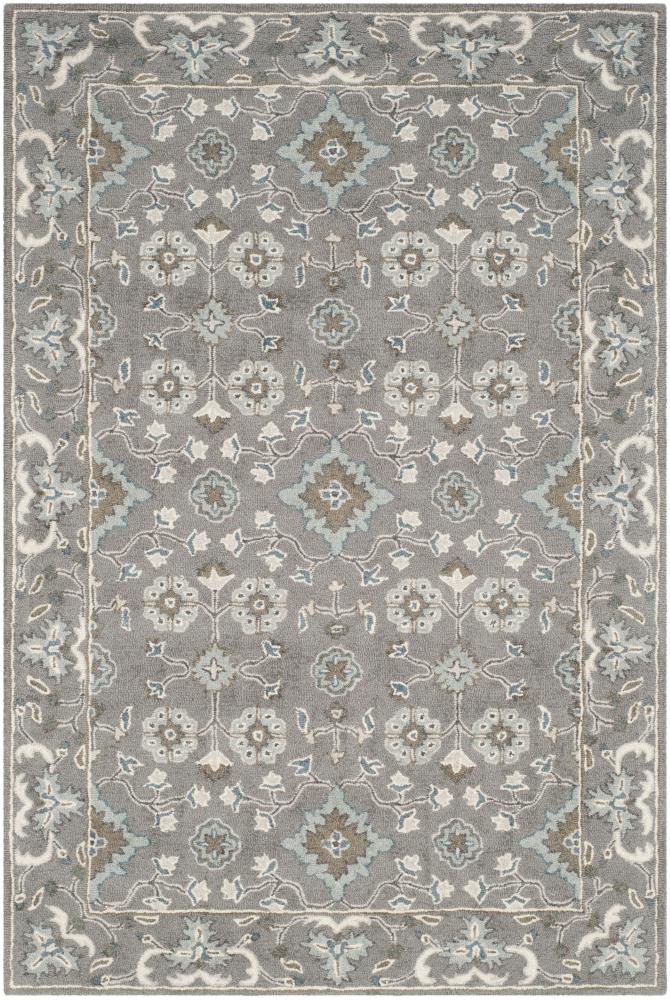 Gray Handmade Wool 4' x 6' Tufted Area Rug