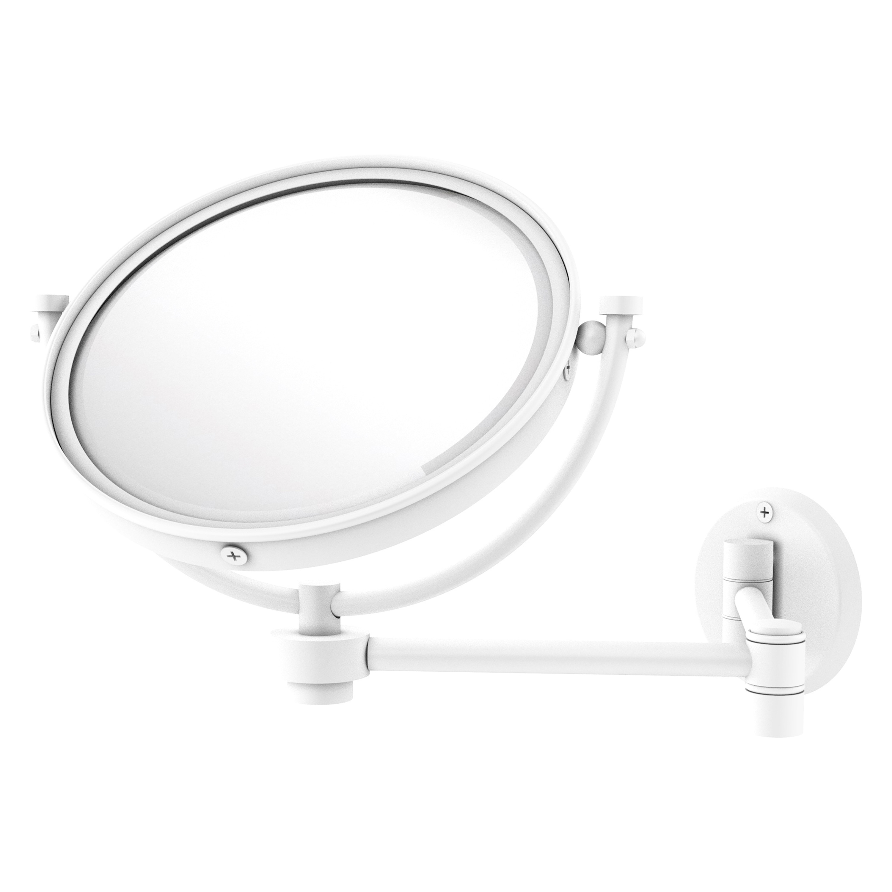 Allied Brass WM-6/3X-WHM 8-in x 10-in Matte Gold Double-sided 3X Magnifying Wall-mounted Vanity Mirror