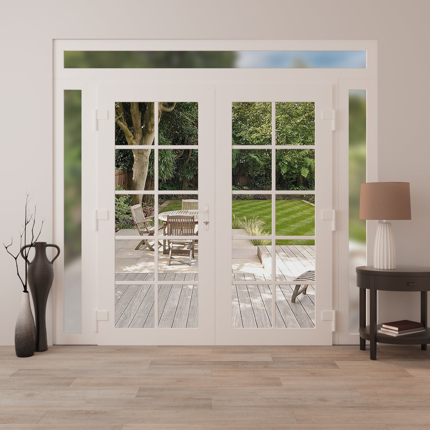 Vdom doors Front Prehung uPVC Metal-Plastic Double Doors Clear