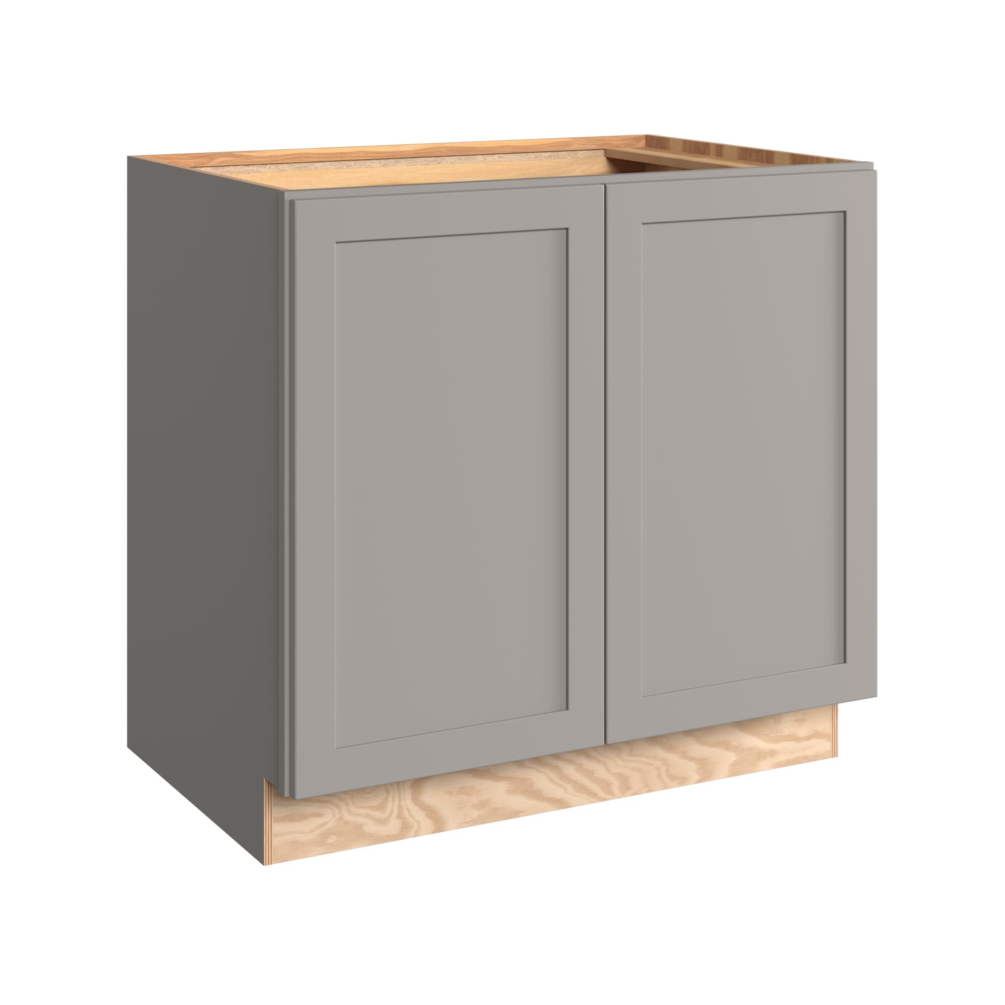 KraftMaid Momentum B36.FHG81 Deveron 36-in W x 34.5-in H x 24-in D Pebble Grey Base Fully assembled Plywood Cabinet Recessed Panel Shaker