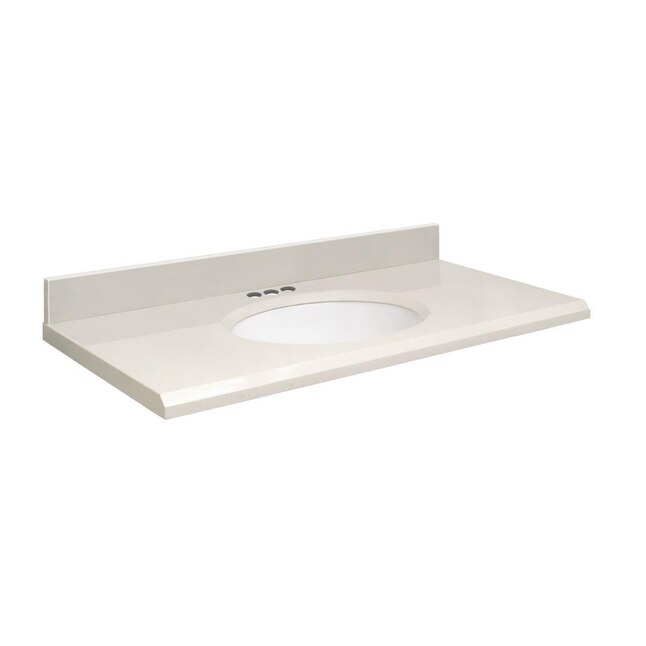 Transolid 25-in Milan White Quartz Single Sink Bathroom Vanity Top Transolid 25-in Milan White Quartz Single Sink Bathroom Vanity Top