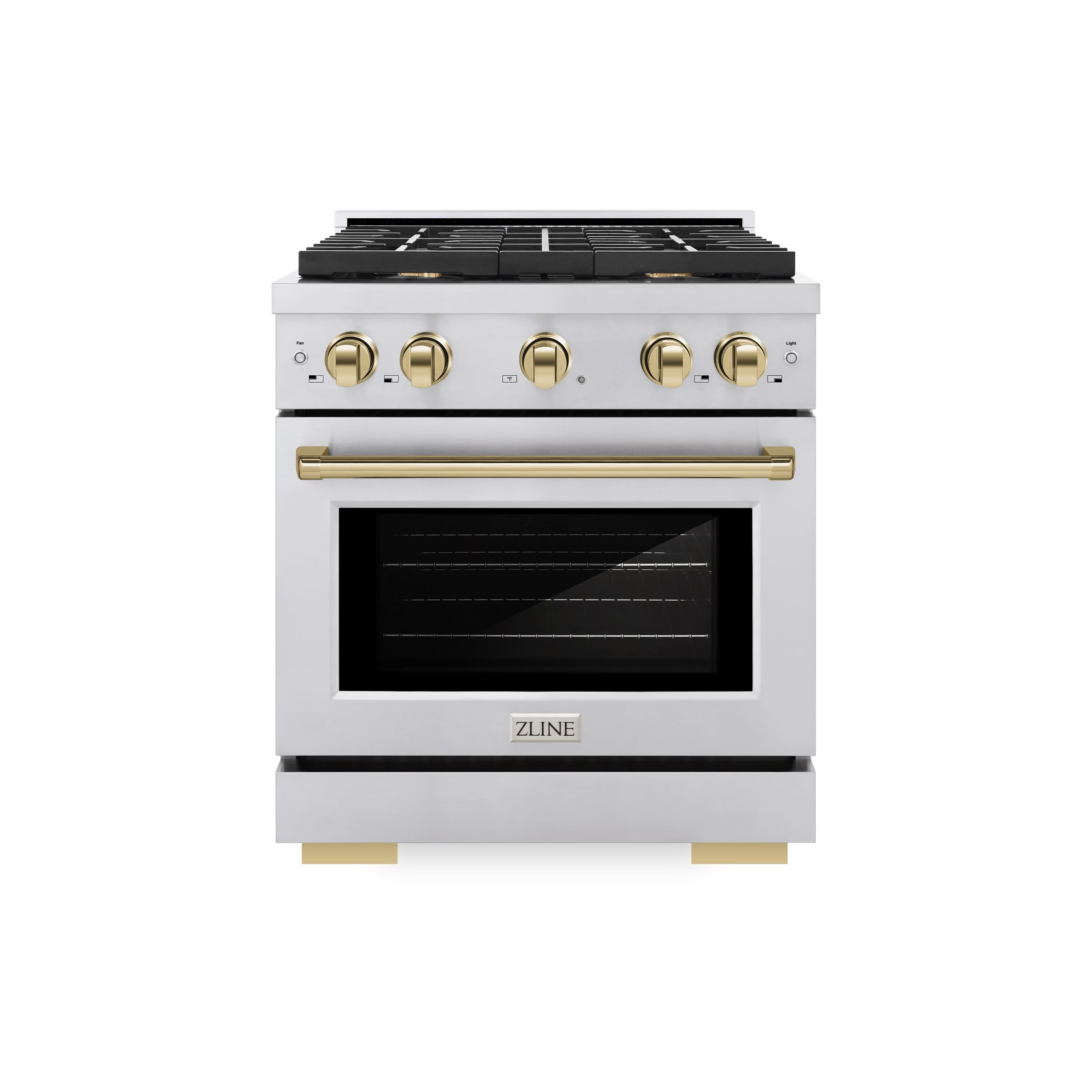 ZLINE KITCHEN & BATH SDRZ-30-G Paramount 30-in Standard 4 burners Convection Oven Freestanding Dual Fuel Range ( Stainless Steel with Polished Gold Accents )